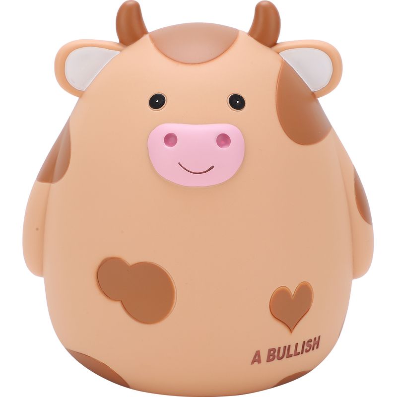 Niedliches Kuh-sparschwein Mit Cartoon-motiv, Praktische, Unzerbrechliche Vinyl-spardose, Geschenk Zum Kindertag