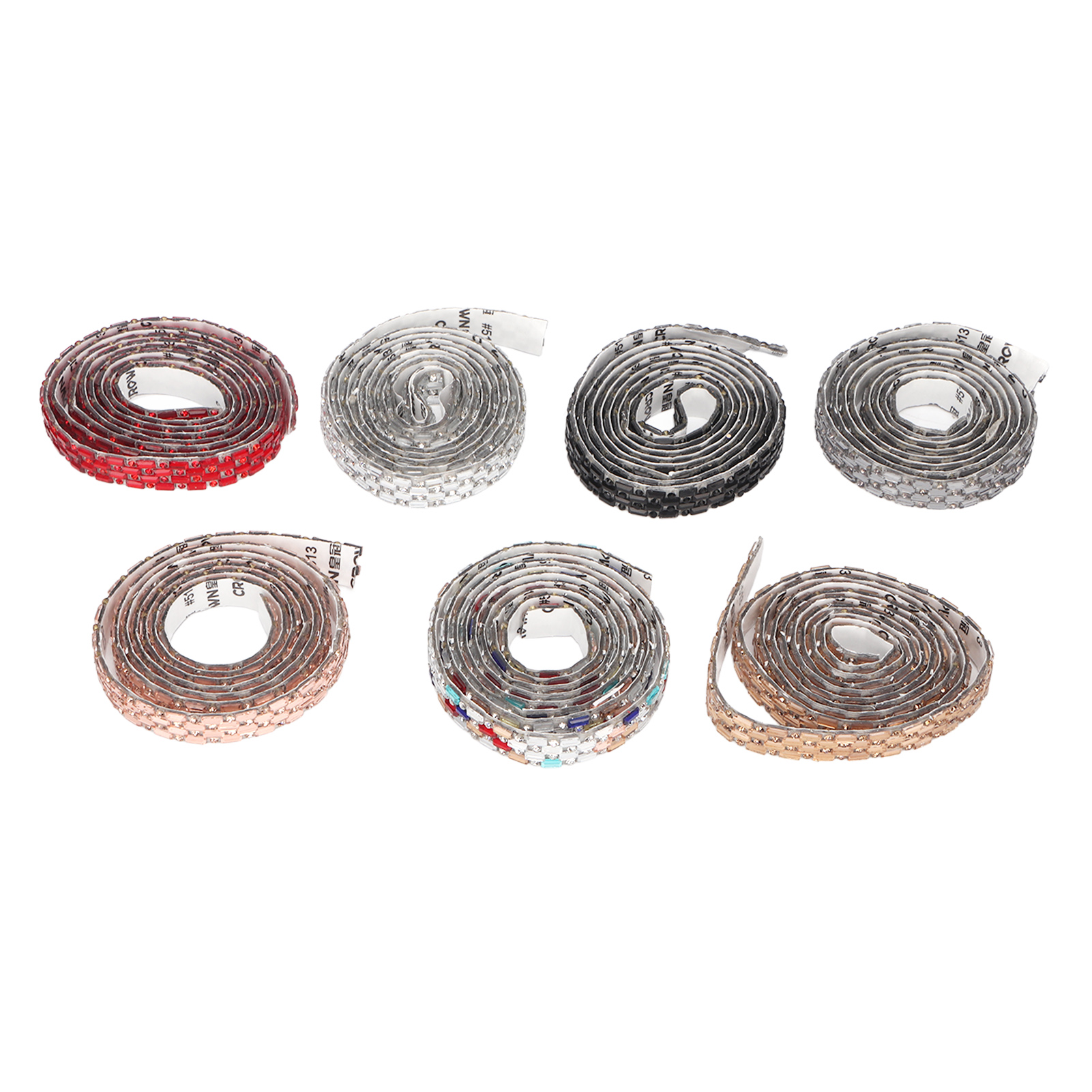 Yards (ca. 6,6 M) Langes, 1 Cm Breites Strassband, Selbstklebend, Zum Selbstschneiden, Dekorativ, Mit Farbigem Emaille-glitzerstreifen