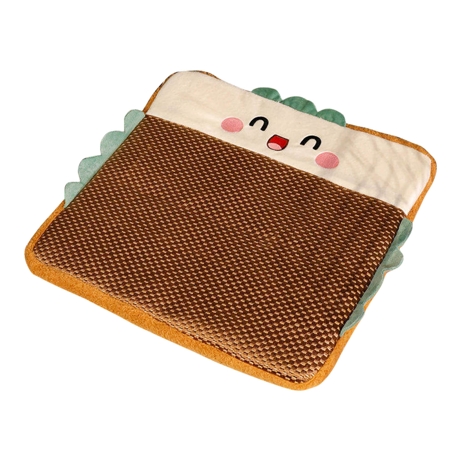 Sommer-stuhlkissen, Cartoon-form, Atmungsaktiv Und Bequem, Rattanmatte Fürs Büro, Sandwich-muster