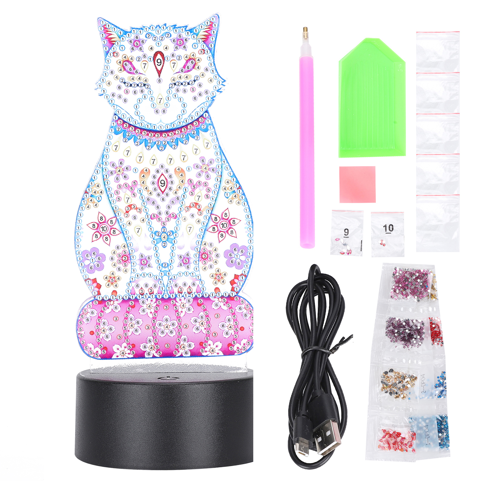 Led-nachtlicht Für Acryl-diamantmalerei, Usb-anschluss, Farbwechsel, Diy-heimdekoration, 3d-geschenk
