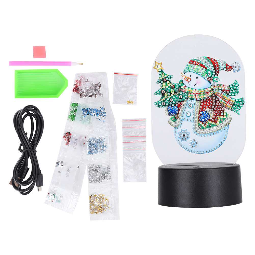 3d-led-diamantmalerei-lampe Zum Selbermachen – Weihnachtsdekoration Mit Touch-sensor Und Usb-nachtlicht Für Zuhause