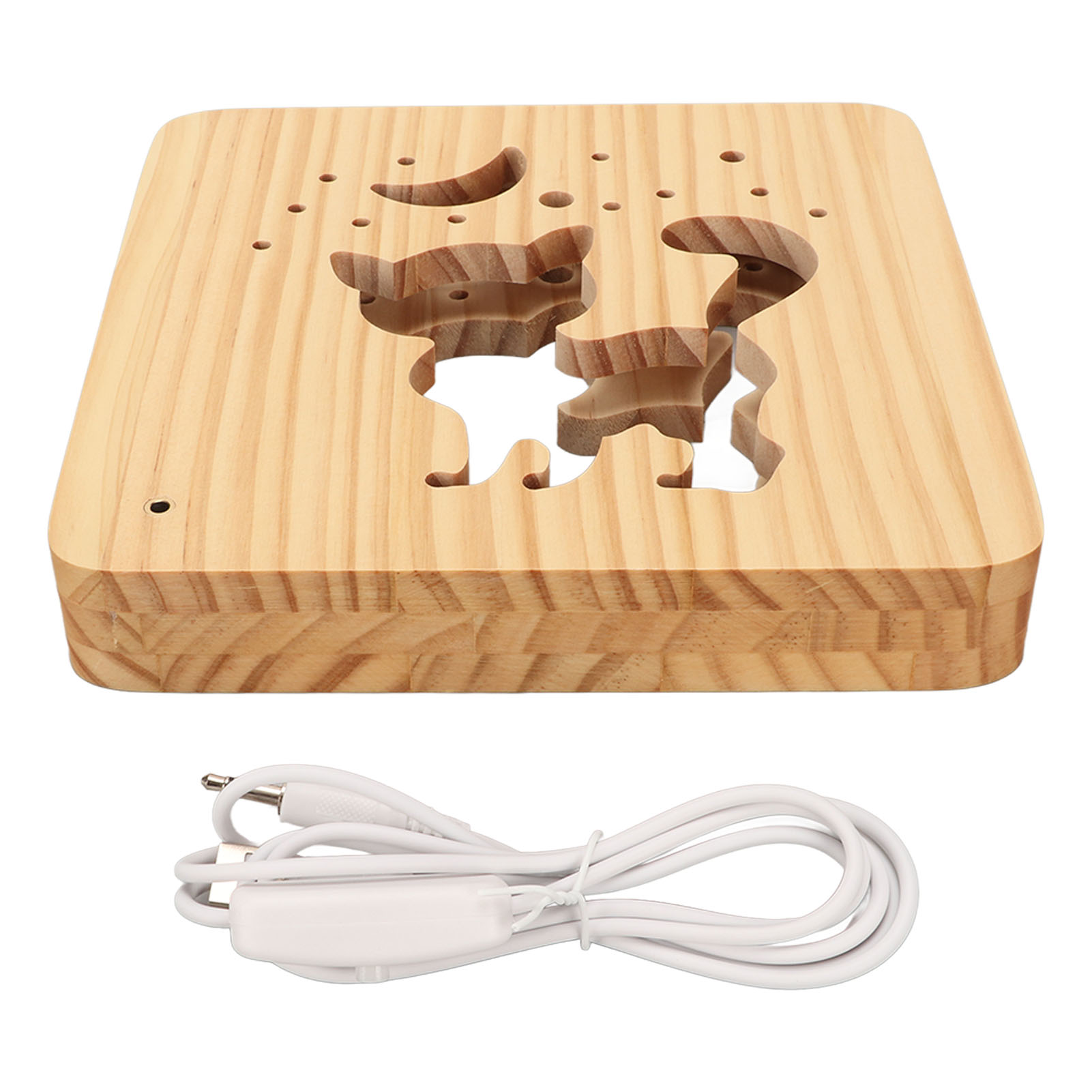 3d-led-lampe Aus Holz, Sanftes Licht, Niedliche Katzenform, Nachtlicht, Dekoration Für Schlaf-/wohnzimmer, Geschenk