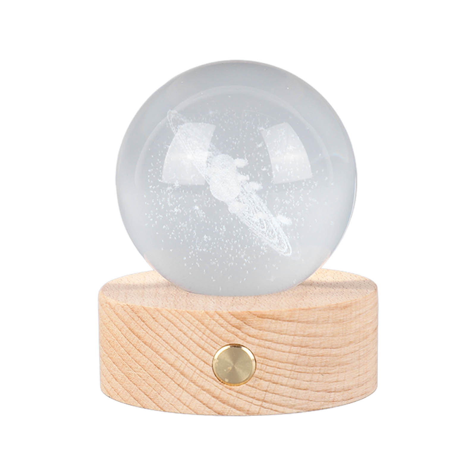Cm Große, Leuchtende 3d-kristallkugel, Runde, Transparente Miniatur-astronomie-skulptur, Leuchtende Kugel Mit Sonnensystem Für Die Nacht
