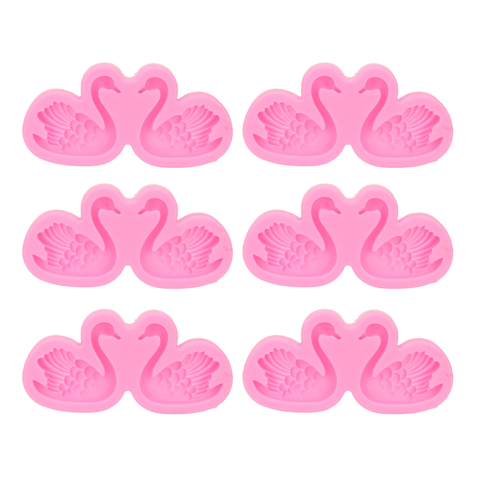 Set Mit 6 3d-schwanen-förmigen Silikon-kuchenformen, Antihaftbeschichtet, Bpa-frei, Diy-bastelideen Zum Dekorieren Von Schokolade Und Kuchen