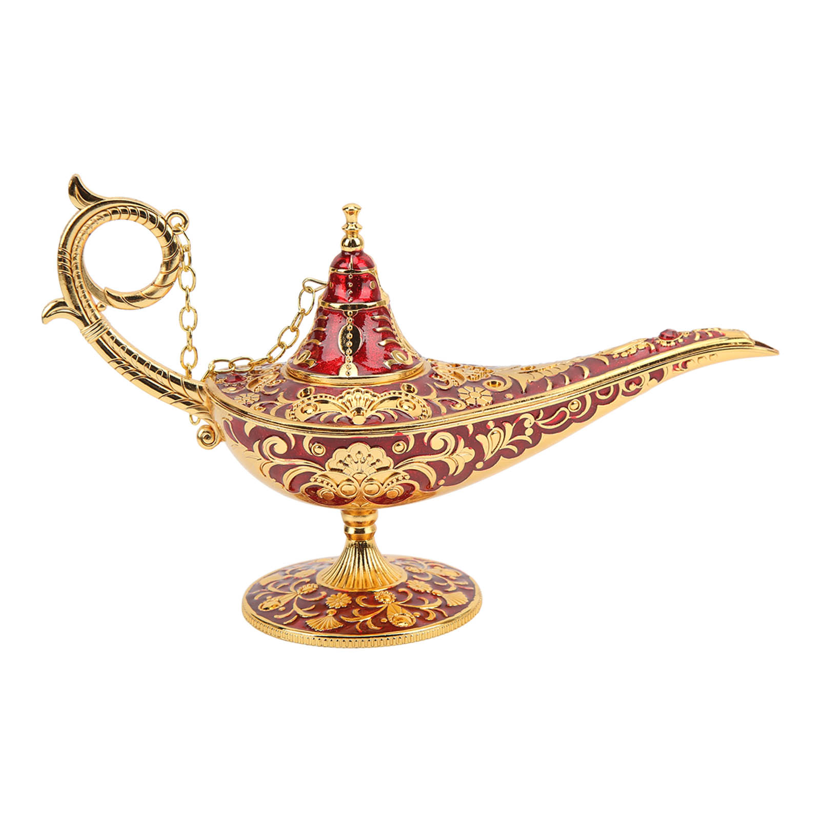 Magische Rote Dschinn-lampe Aus Antioxidativer Zinklegierung, Unverwechselbares Aladdin-design Im Europäischen Stil Für Die Inneneinrichtung