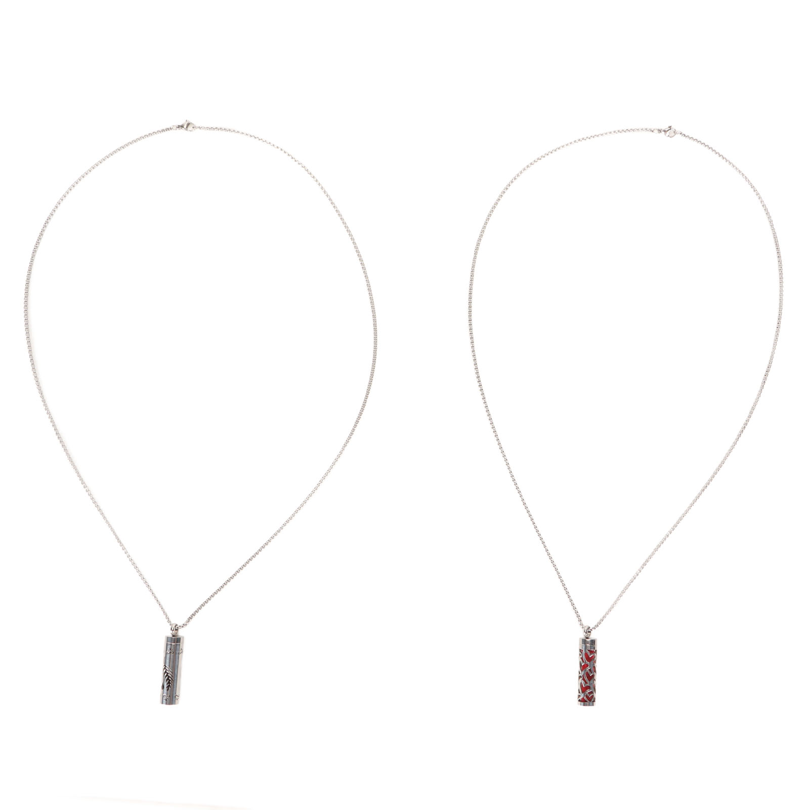 Duftöl-diffusor-halskette, Edelstahl, Anti-stress Für Damen Und Herren, 2er-set