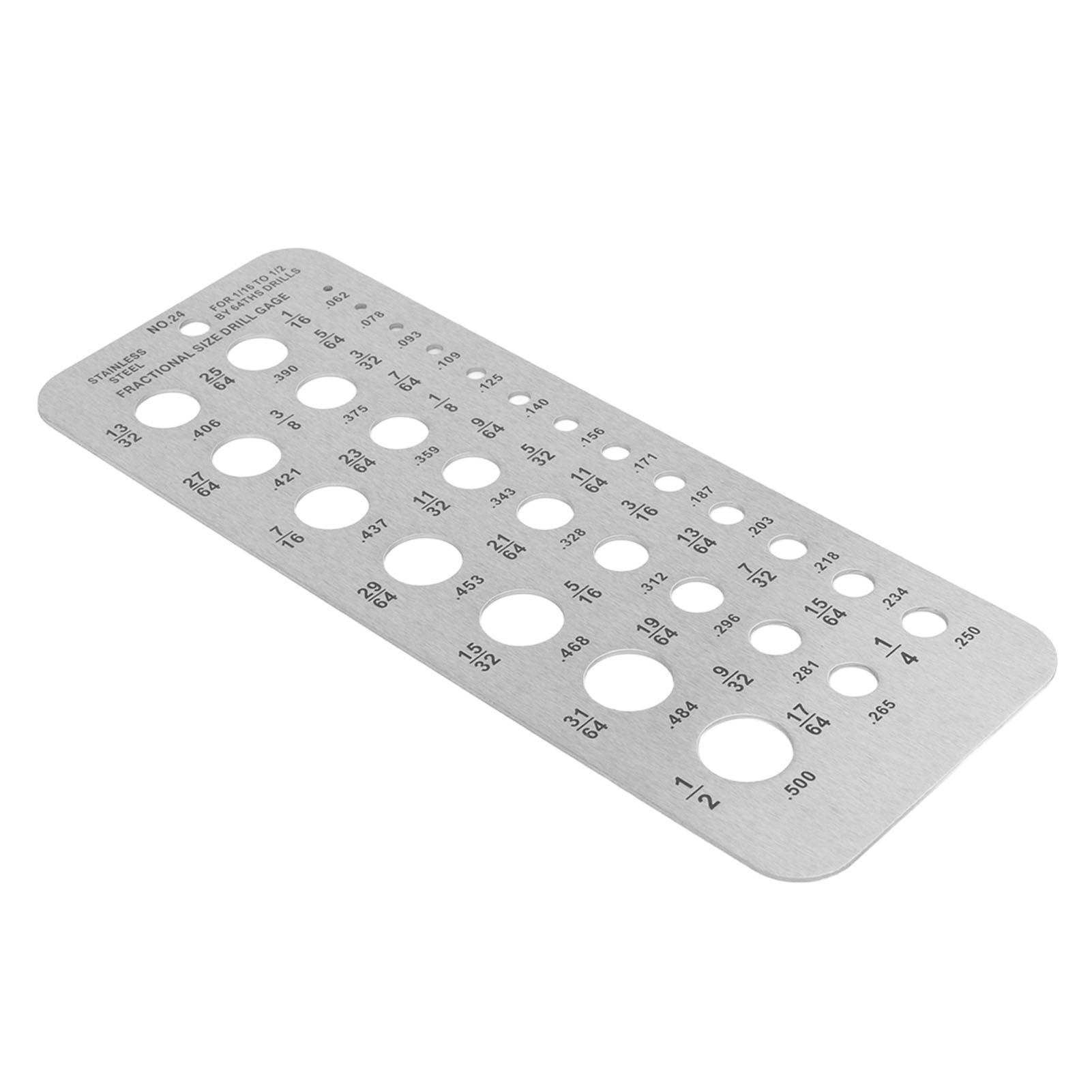 Bohrlehre Aus Edelstahl Für 1/16- Bis 1/2-zoll-bohrer, 29 Löcher, Messlehre Für Metallbolzen 17/64-1/2 0,062-0,250