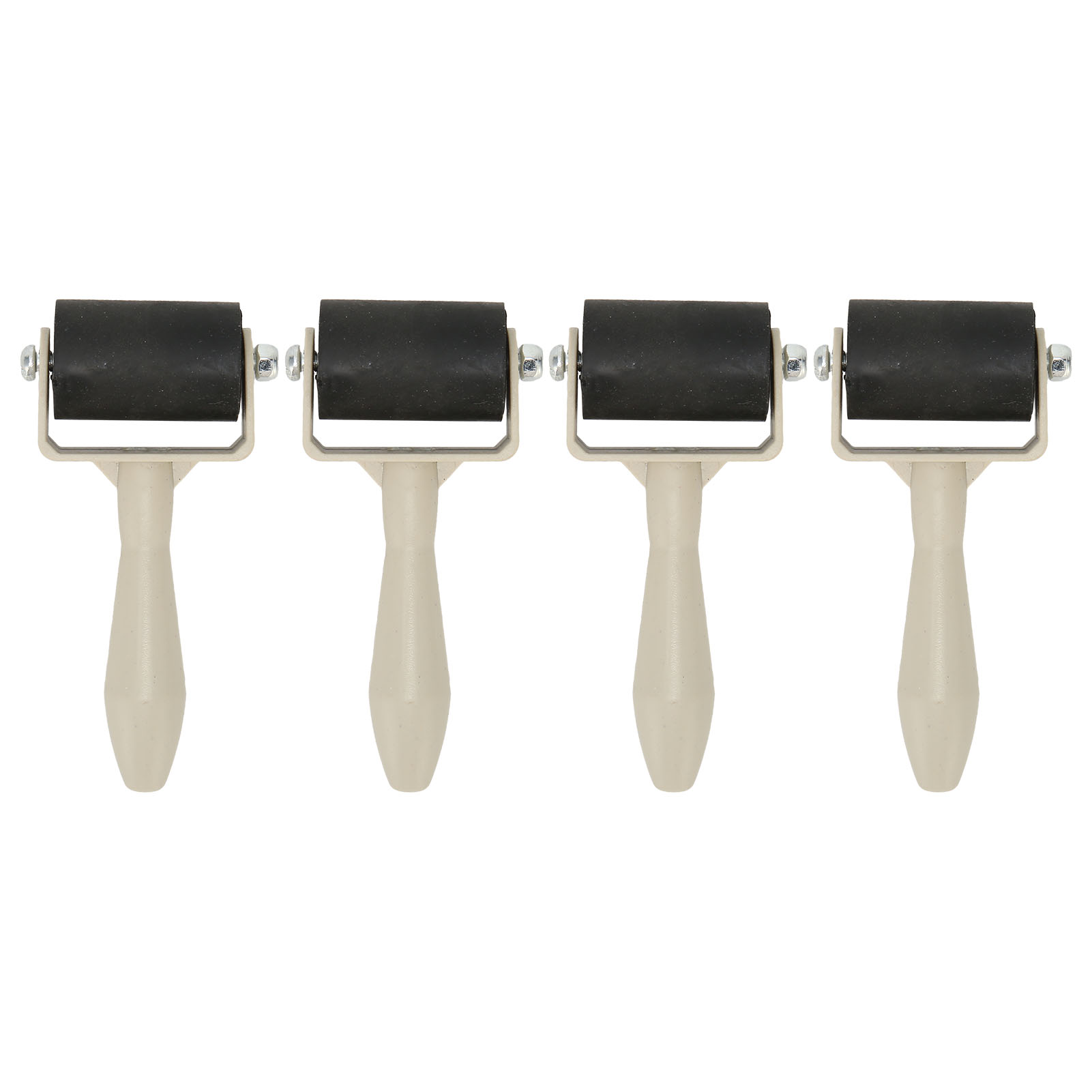 Set Mit 4 Flexiblen Gummiwalzen Zum Drucken, Diy-walze Mit Rutschfestem Griff, Ideal Zum Malen Und Stempeln