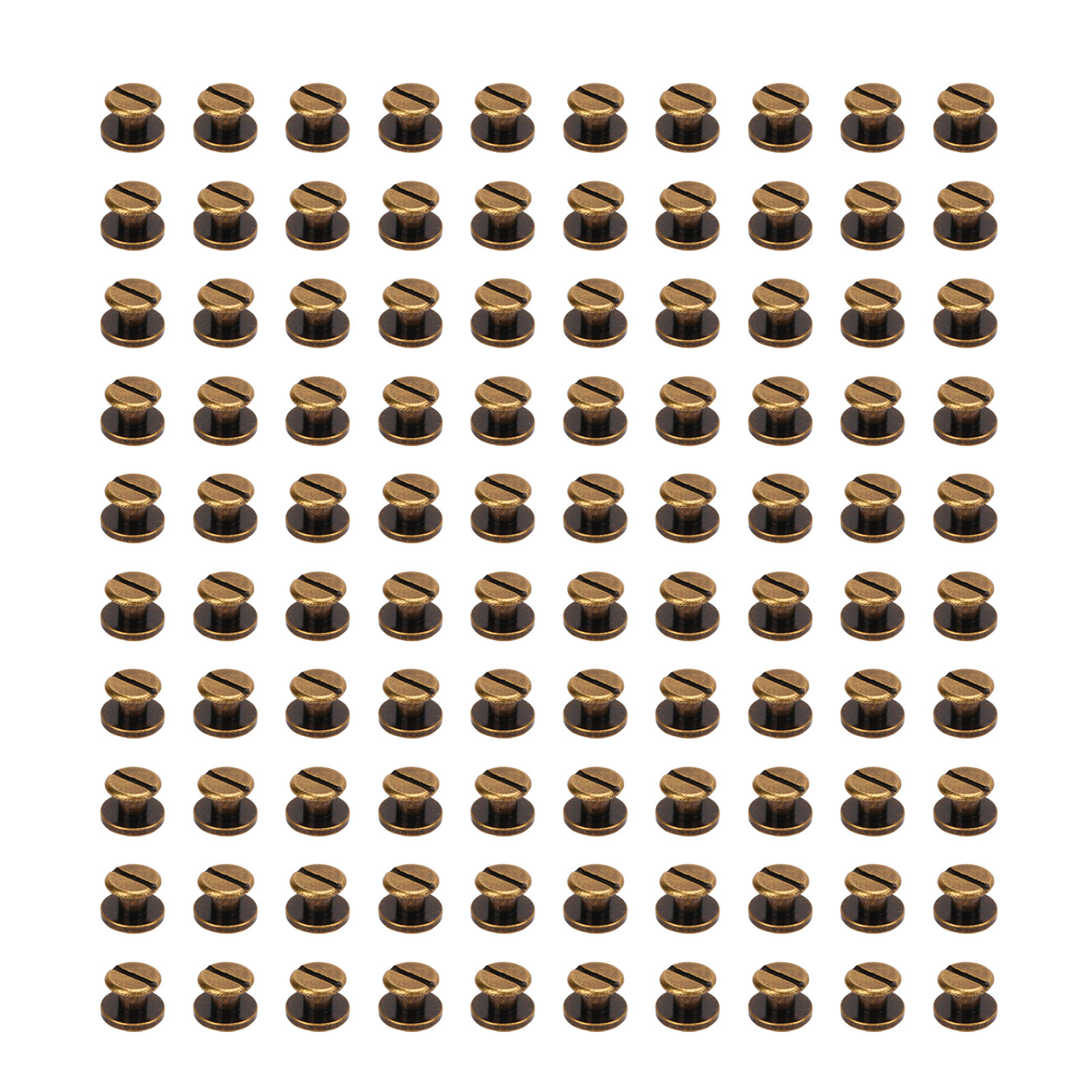 Set Mit 200 Messing-bindeschrauben (9 X 5 Mm), Gleichmäßig Beschichtet, Sortiment Für Fotoalben, Bronze-finish