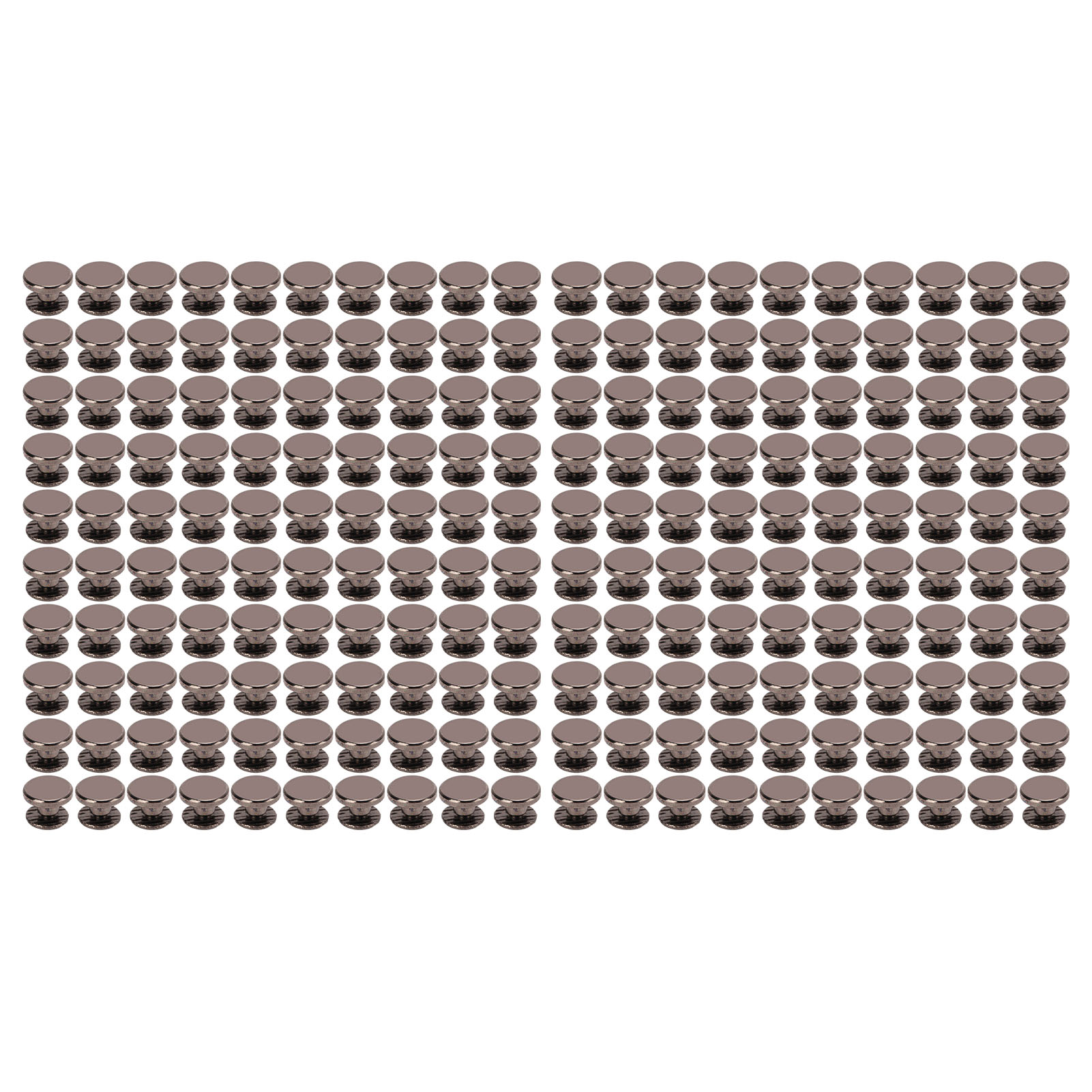 200 Chicago Metal Schrauben, Elektrolytmessing, Flacher Runder Kopf, Diy-ledernieten 9x5 Mm, Silbergrau