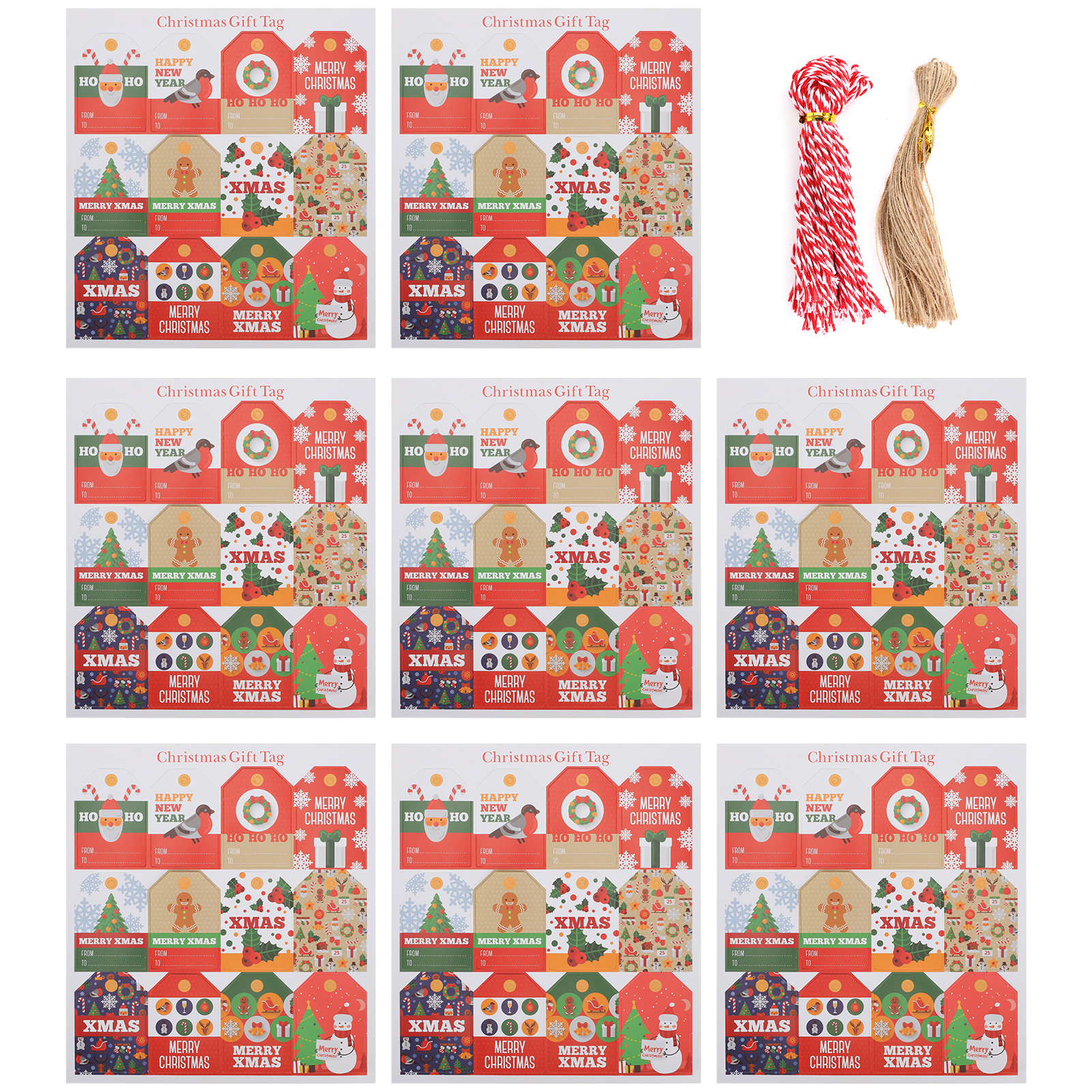 96 Rote Weihnachtsanhänger Mit Hanfschnur Für Partydekorationen, Diy-geschenkanhänger
