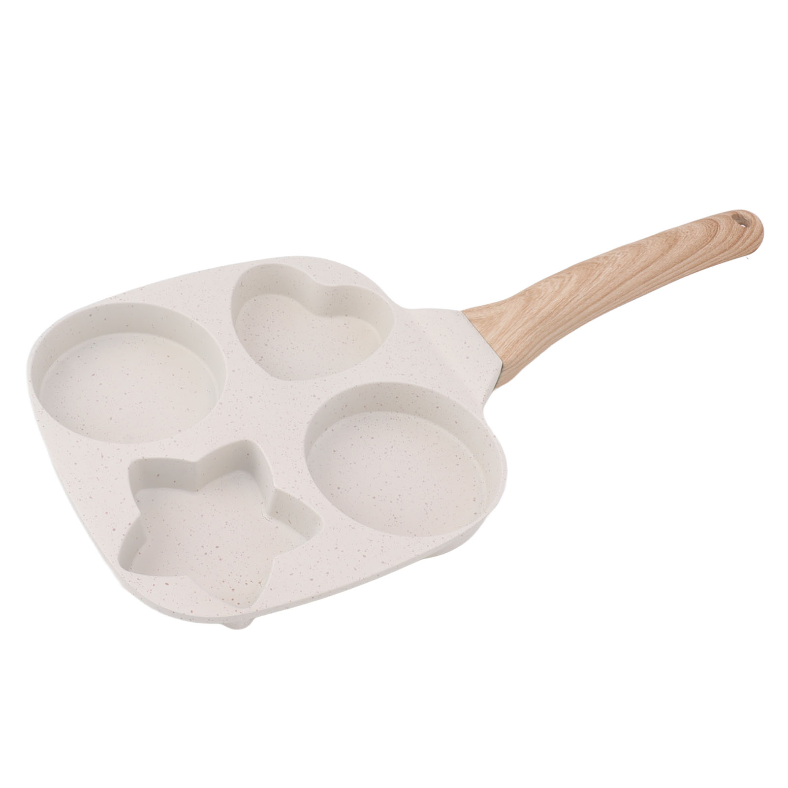 4-tassen-bratpfanne Für Frühstück, Eier, Pfannkuchen, Burger, Antihaftbeschichtete Aluminiumlegierungspfanne Mit Holzgriff