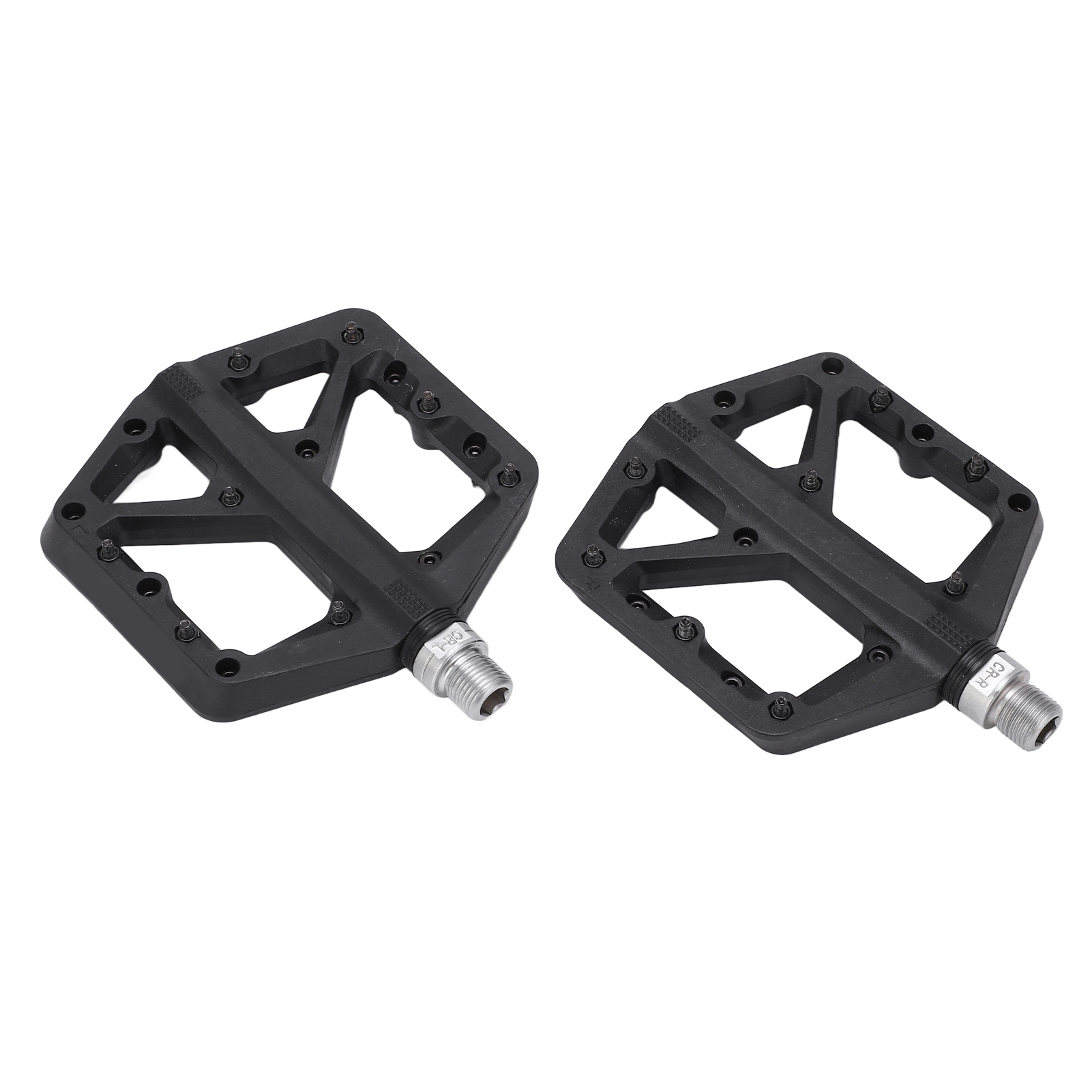 Paar Rutschfeste Fahrradpedale, Nylonfaser, Flache Plattform, Mountainbike/rennrad, Schwarz