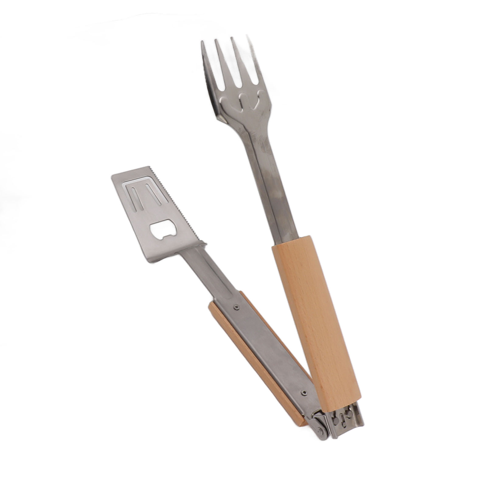 Robustes Mehrzweck-grillzangen-set Aus Edelstahl Mit Langem Griff, Pfannenwender, Gabel, Camping- Und Buffet-zubehör