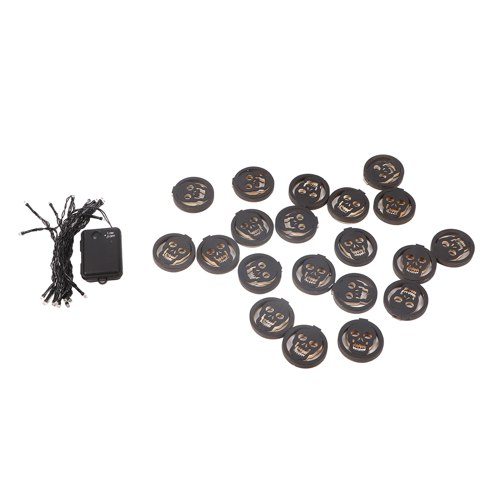 Halloween 3d Totenkopf-led-lichterkette, Batteriebetrieben, Ip65 Wasserdicht, Gruselige Partydekoration Für Den Innen- Und Außenbereich