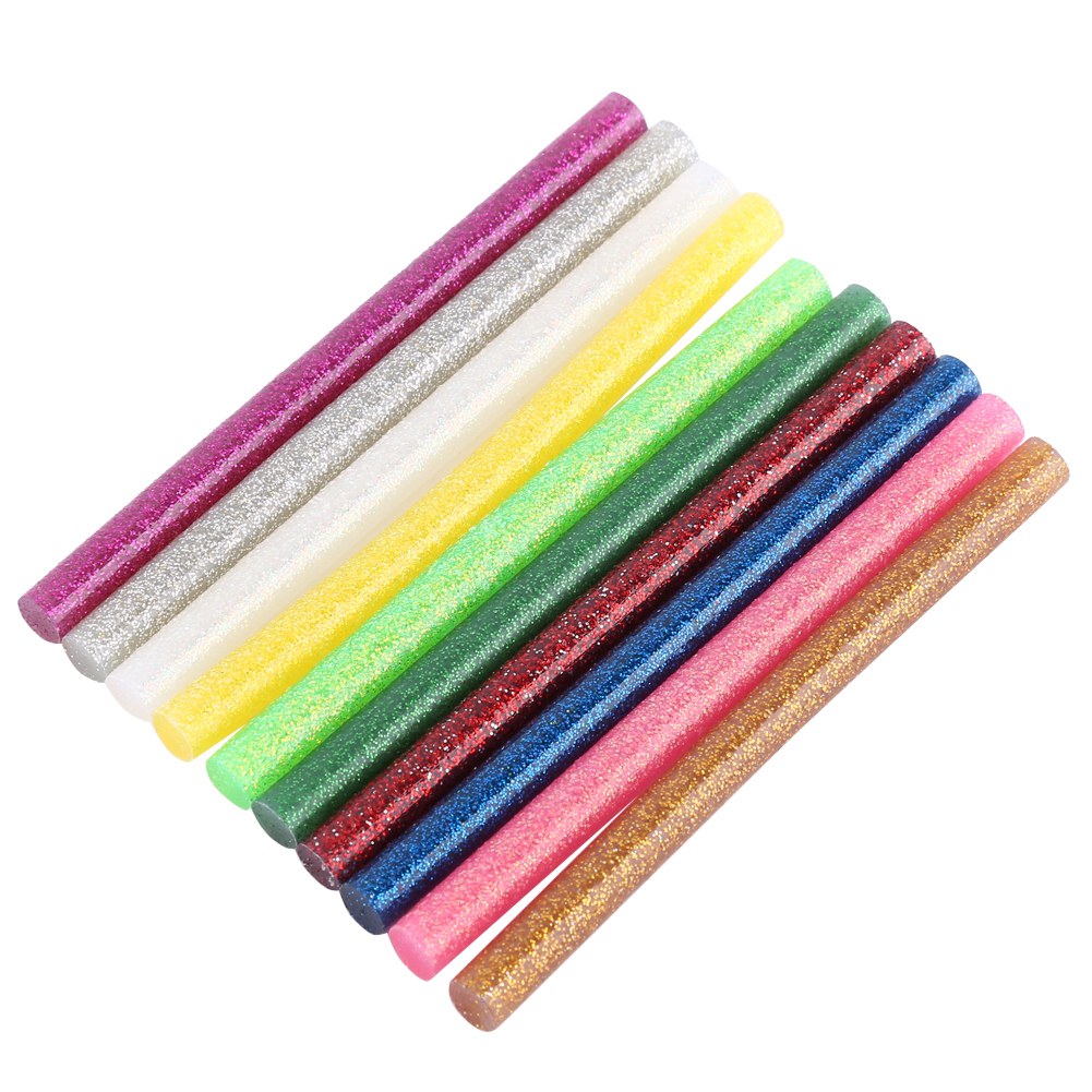 Packung Mit 10 Mehrfarbigen Heißklebestiften Für Bastelarbeiten, Diy-klebeset, Kreatives Befestigen.