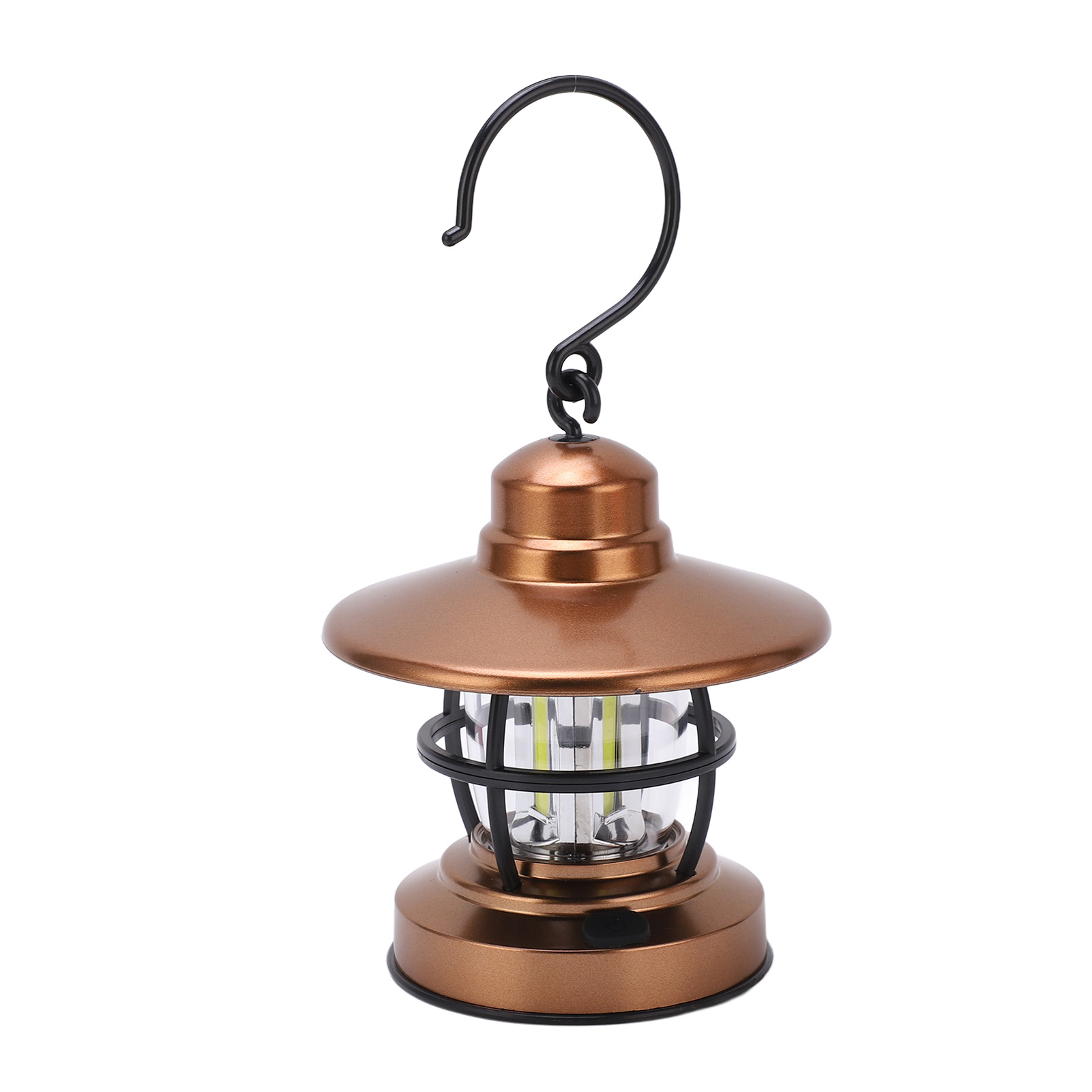 Vintage Camping-hängelaterne Mit Haken, Einzelschalter, 3 Batteriebetriebene Cob-gartenleuchten