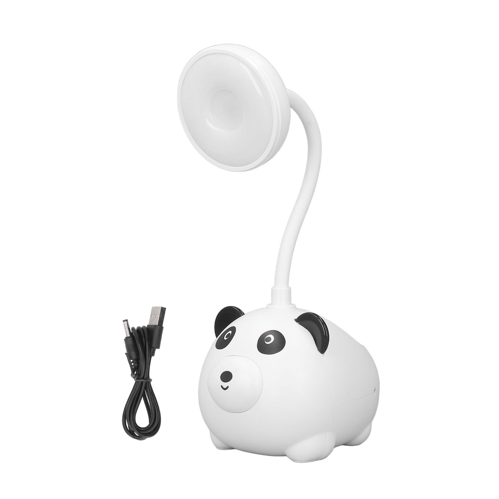 Leselampe Im Panda-design Für Kinder, Flexibler Schwanenhals, Usb-wiederaufladbarer 600-mah-akku, Led-schreibtischlampe Für Familienzimmer, Arbeitszimmer Und Büro.