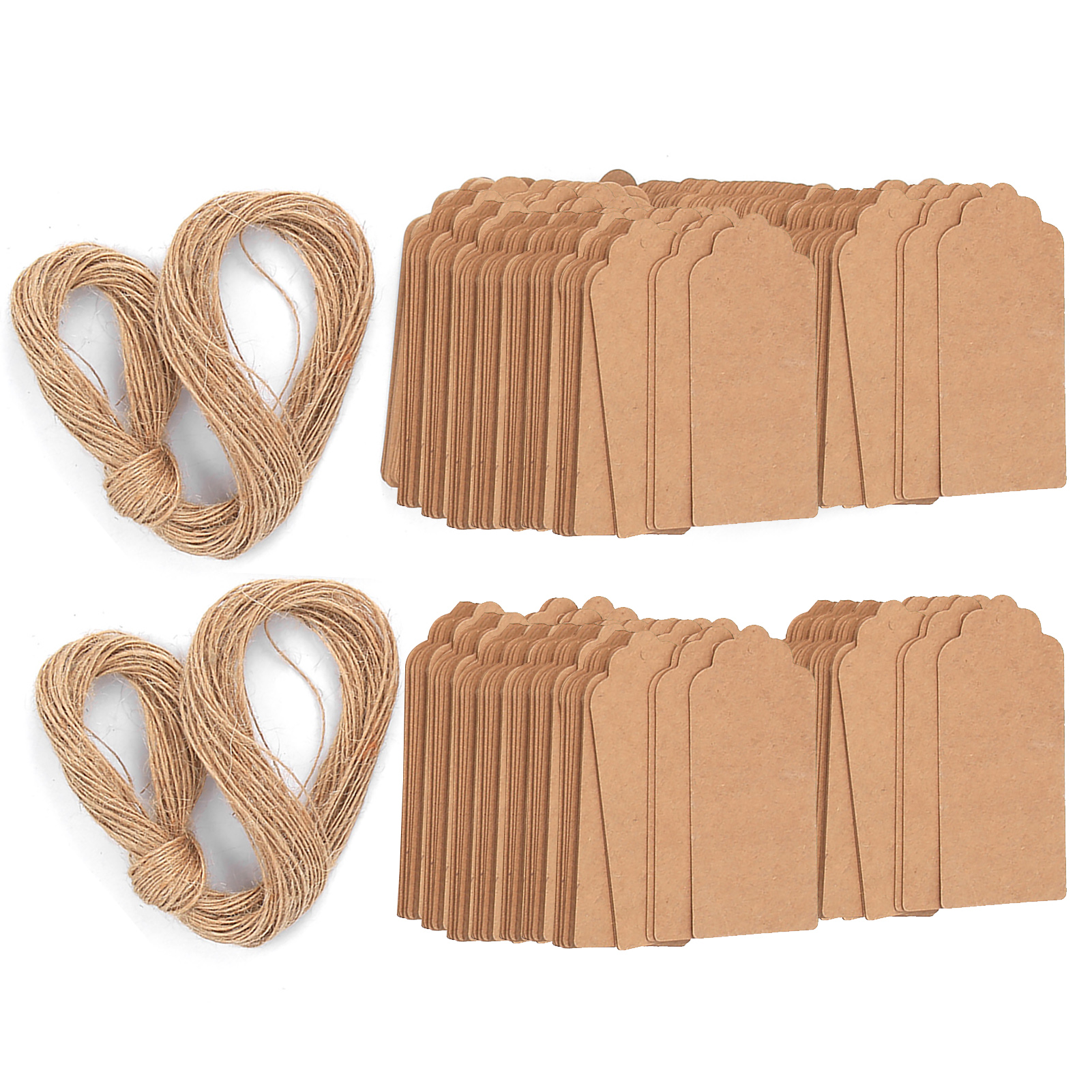 Packung Mit 200 Kraftpapier-etiketten Für Hochzeiten, Verpackungsdekorationen Und Kleidungsanhänger, 4 X 9 Cm
