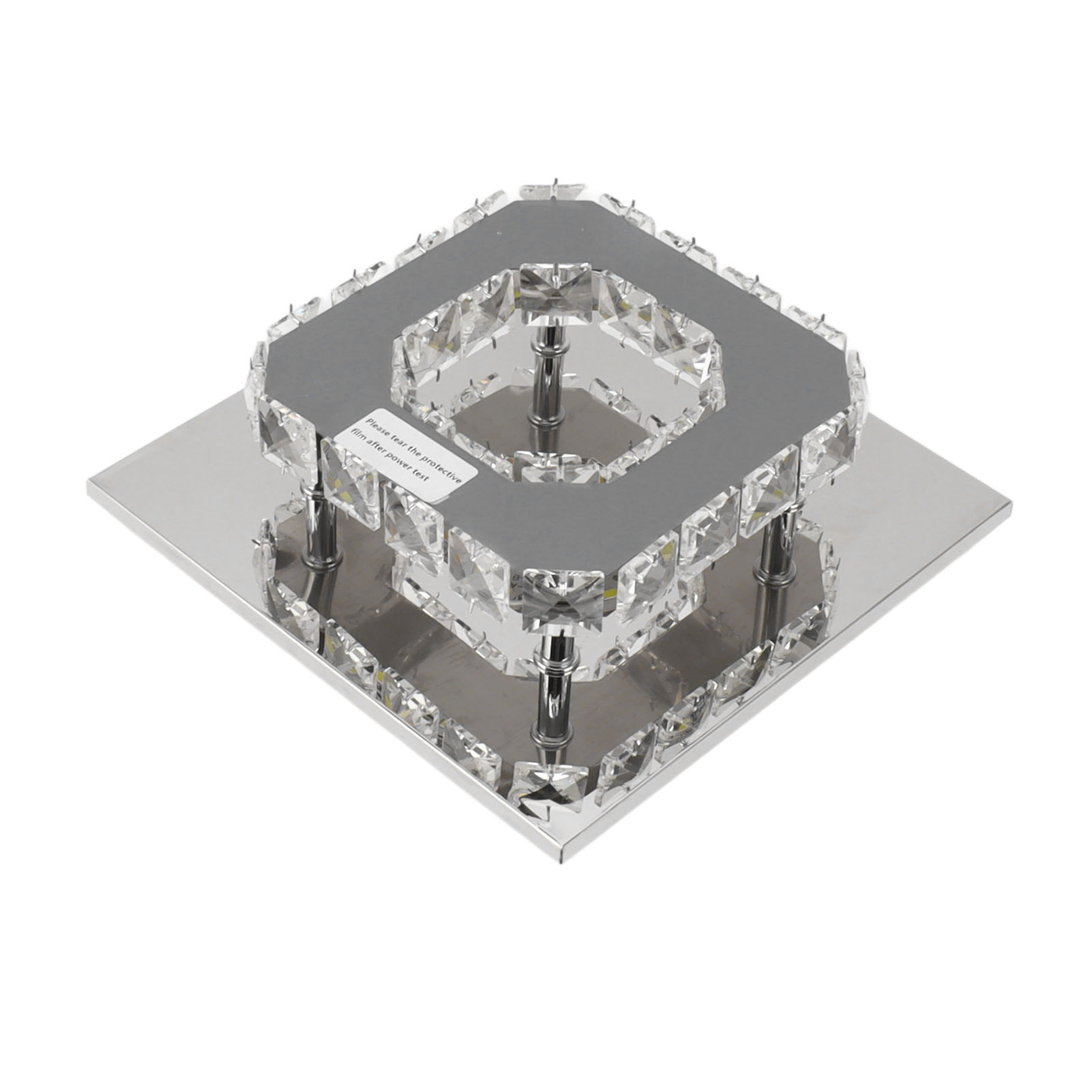 Dreifarbige Led-deckenleuchte, Quadratisch, Dekorativ, Mini-kronleuchter Aus Synthetischem Kristall Für Wohnzimmer Und Flur, 85–265 V