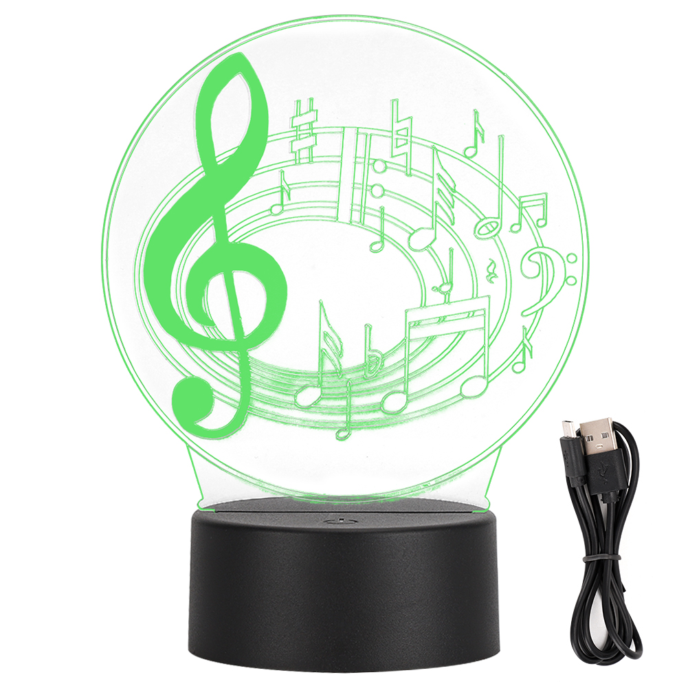 3d-led-musiknotenlampe, Usb-berührungsempfindliches Nachtlicht Für Den Schreibtisch, Farbwechsel