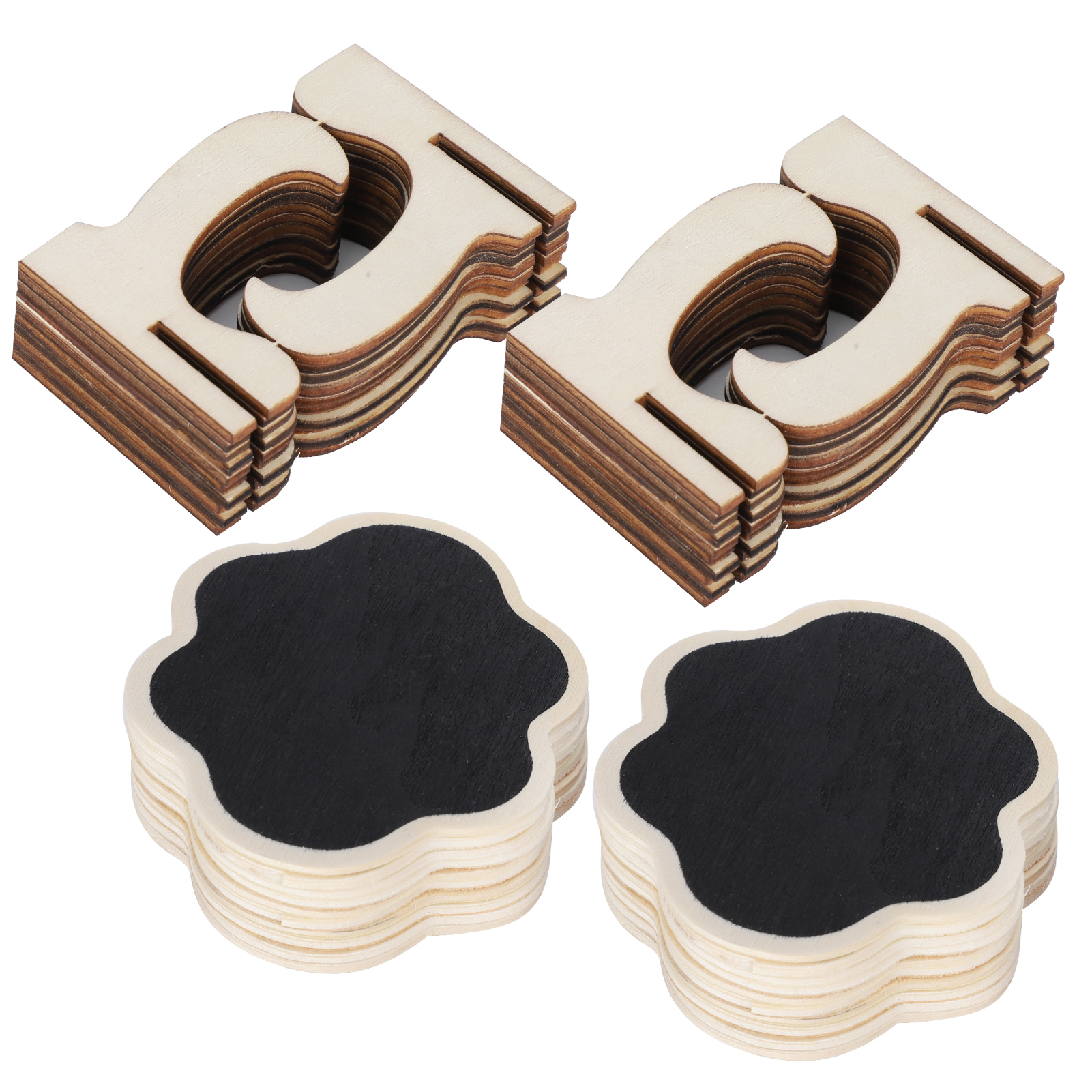 Set Mit 2 Mini-holztafeln Für Hochzeits- Und Partydekorationen, Schwarze Schilder
