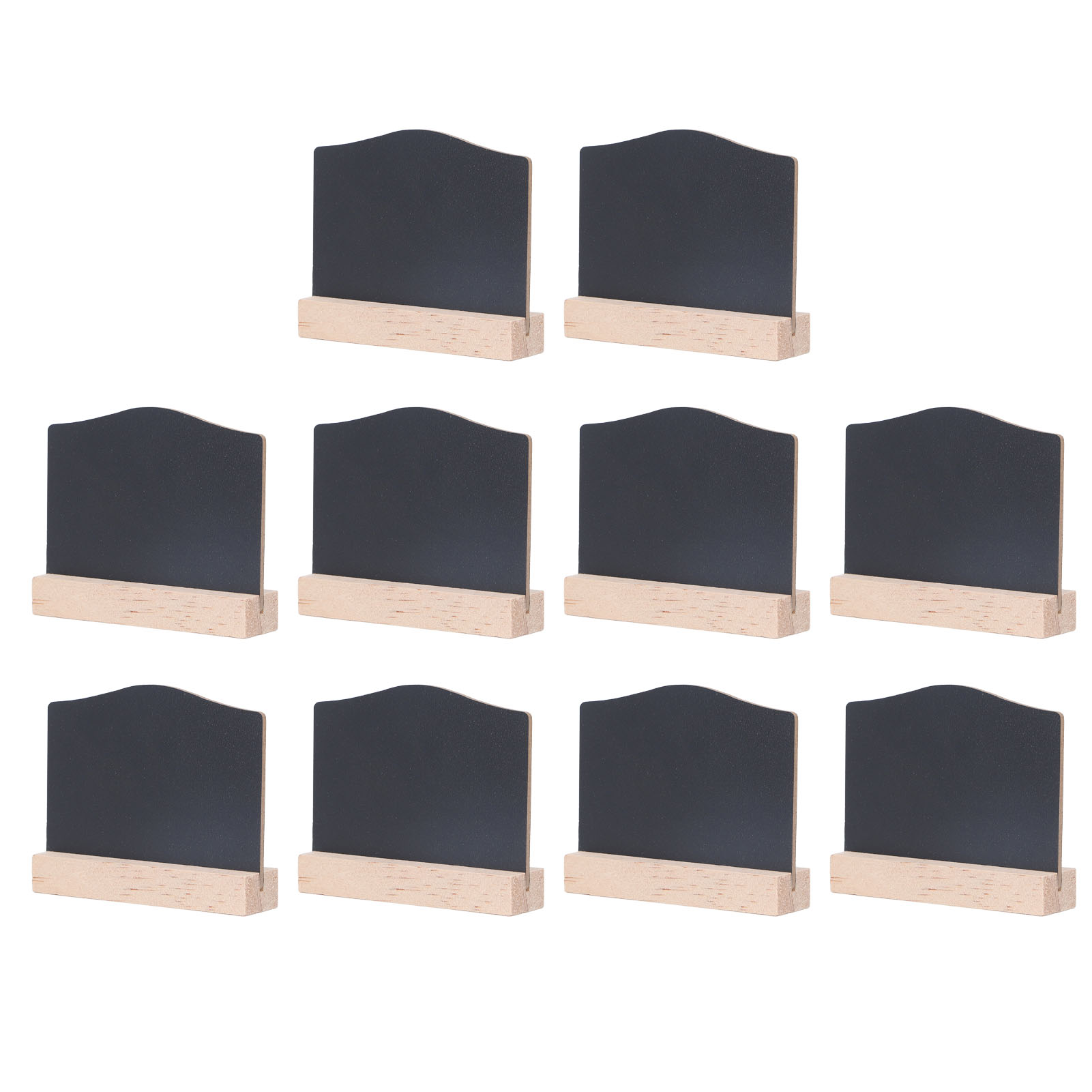 Set Mit 10 Doppelseitigen Mini-tischtafeln Mit Holzsockel, Multifunktionale Tafeln Für Bar Und Buffet