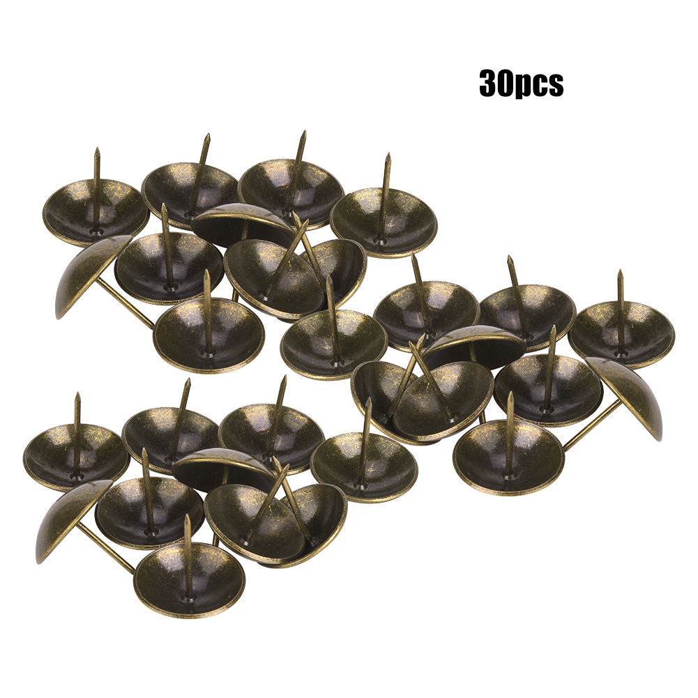 30 Polsternägel, Runder Kopf, Verdickt, Bronzefarben Cyanfarben, Eisenplattiert, 30 X 30 Mm