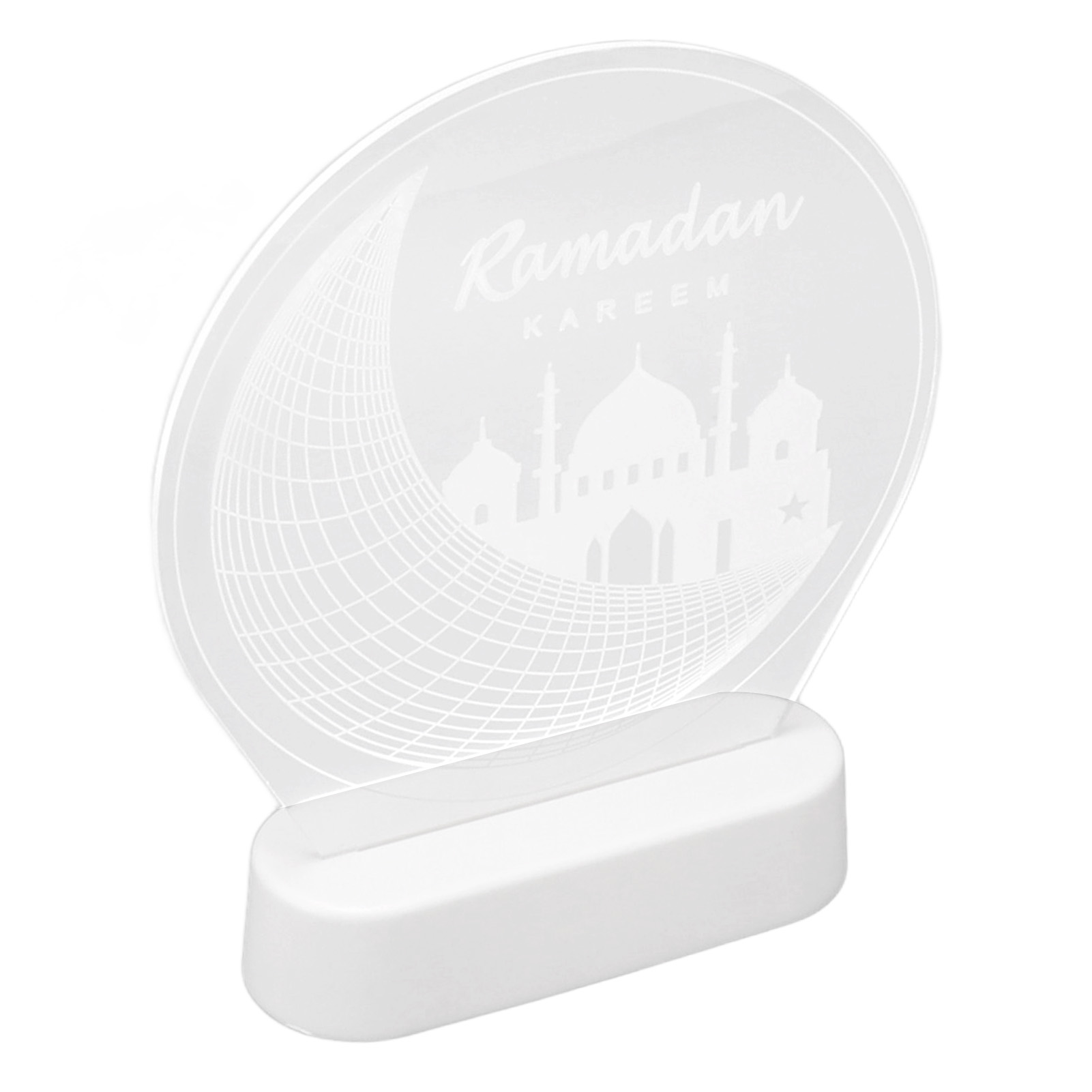 Ramadan Mubarak 3d Acryl-dekorationslampe Mit Rgb-led-mehrfarben Und Fernbedienung Für Muslimische Familien, Eid Mubarak Nachtlicht