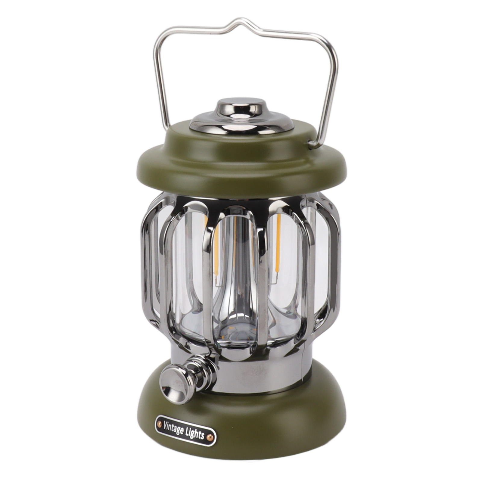 Wiederaufladbare Retro-campinglampe, Warmes Vintage-licht, Hängelaterne Für Zelt Und Terrasse, Tragbar, 5 V, Olivgrün