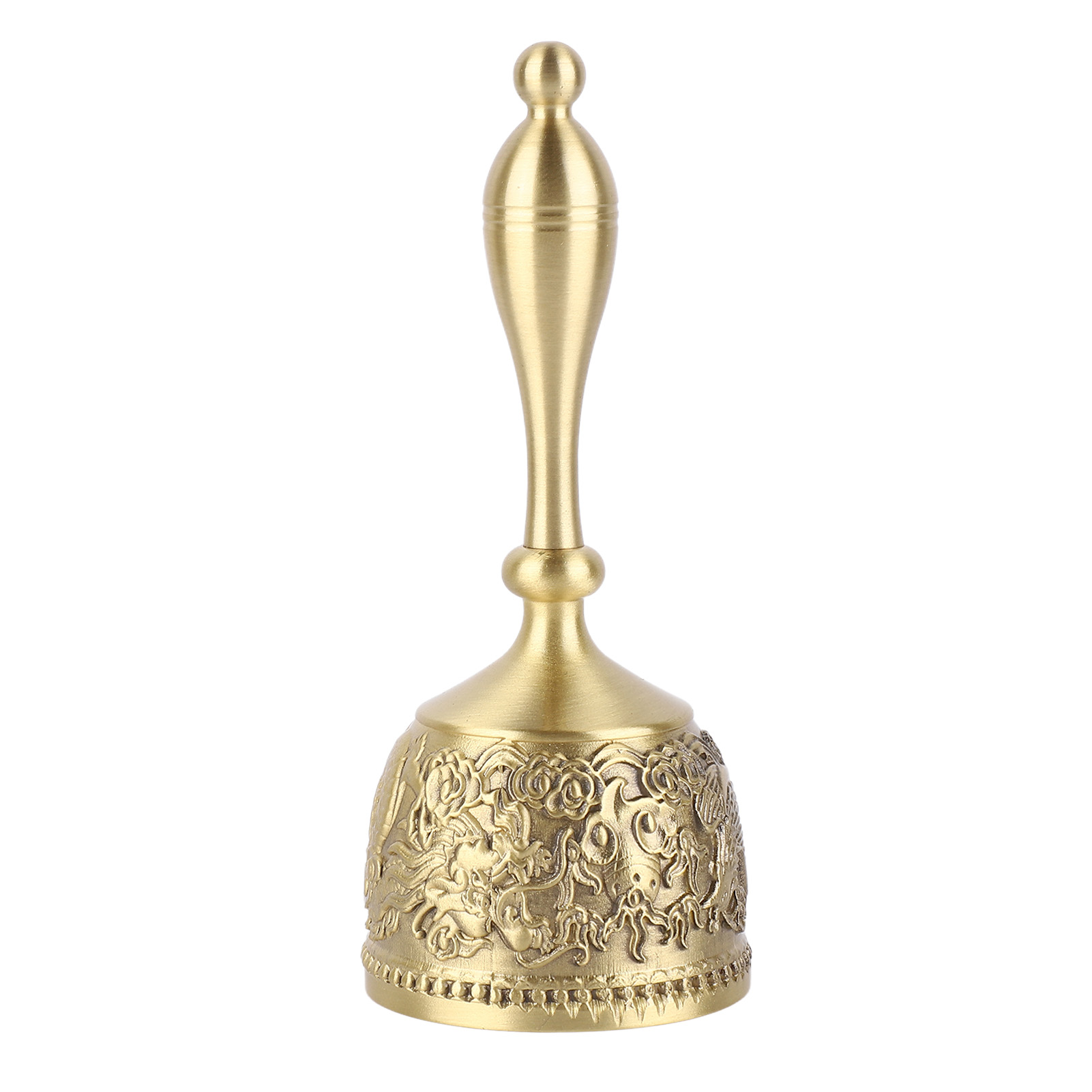 Tischglocke Aus Massivem Messing, 12 Cm, Filigran Geschnitztes Design, Geschwungener Griff, Türklingel Für Hochzeiten, Partys, Familie, Bars