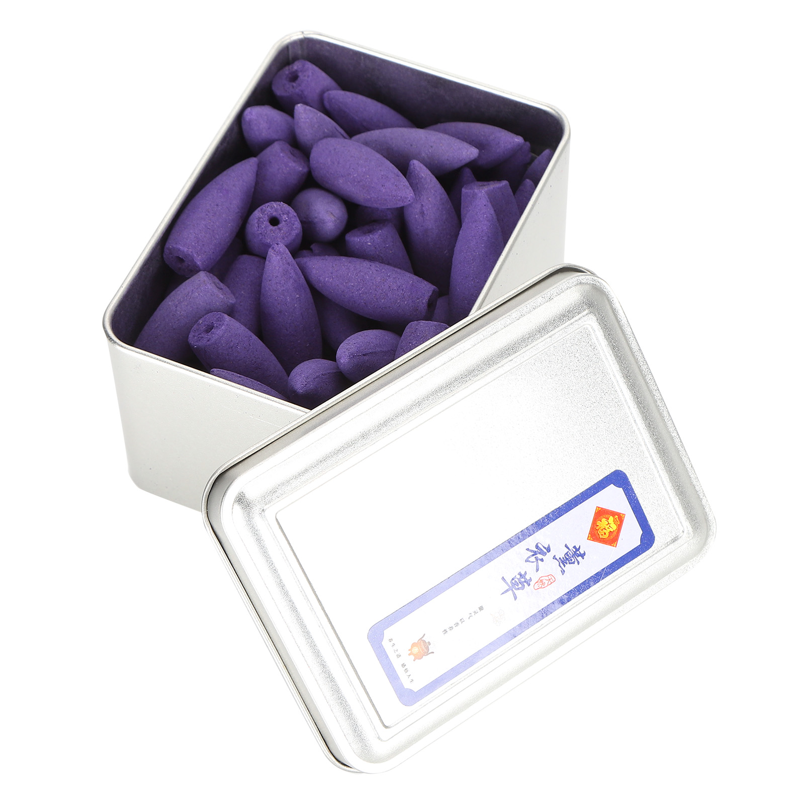 50 Lavendel-rückfluss-räucherkegel, Natürlicher Duft, Luftreiniger, Inklusive Metallbox