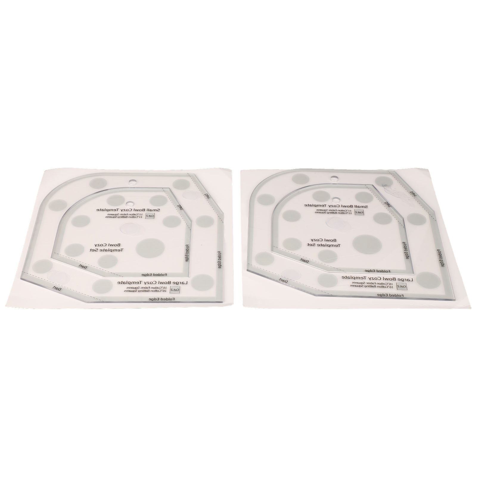Set Mit 2 Acryl-nähschablonen Für Schüsseln, Exquisite Schüssel-umschlag-schablone, Diy-bastelarbeiten Für Heimnähprojekte