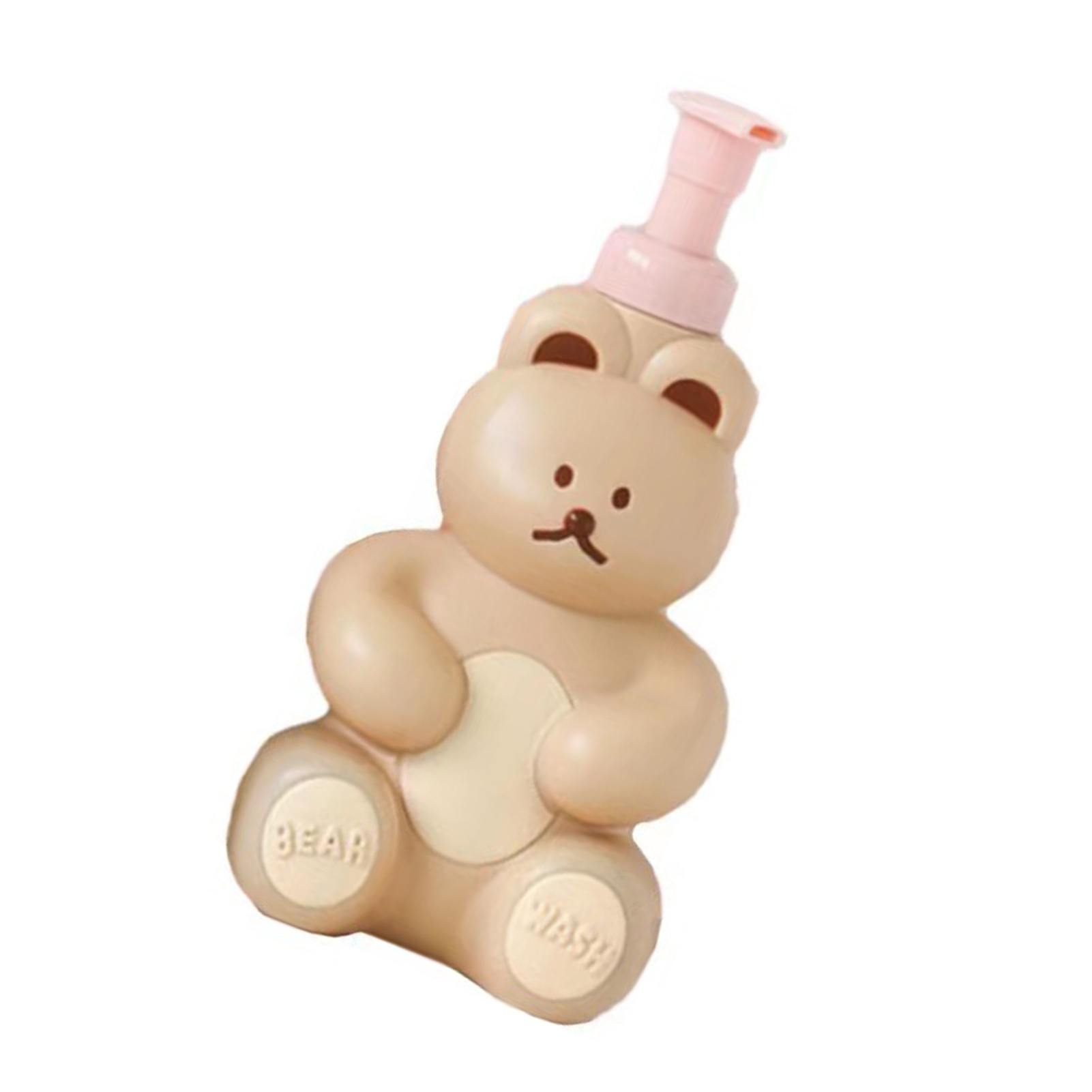 Bärenförmiges Schaumseifenspender-set, Große Größe, Schaumpumpe Für Reinigungsgel, Hand- Und Körperseife, Farbe: Milchtee