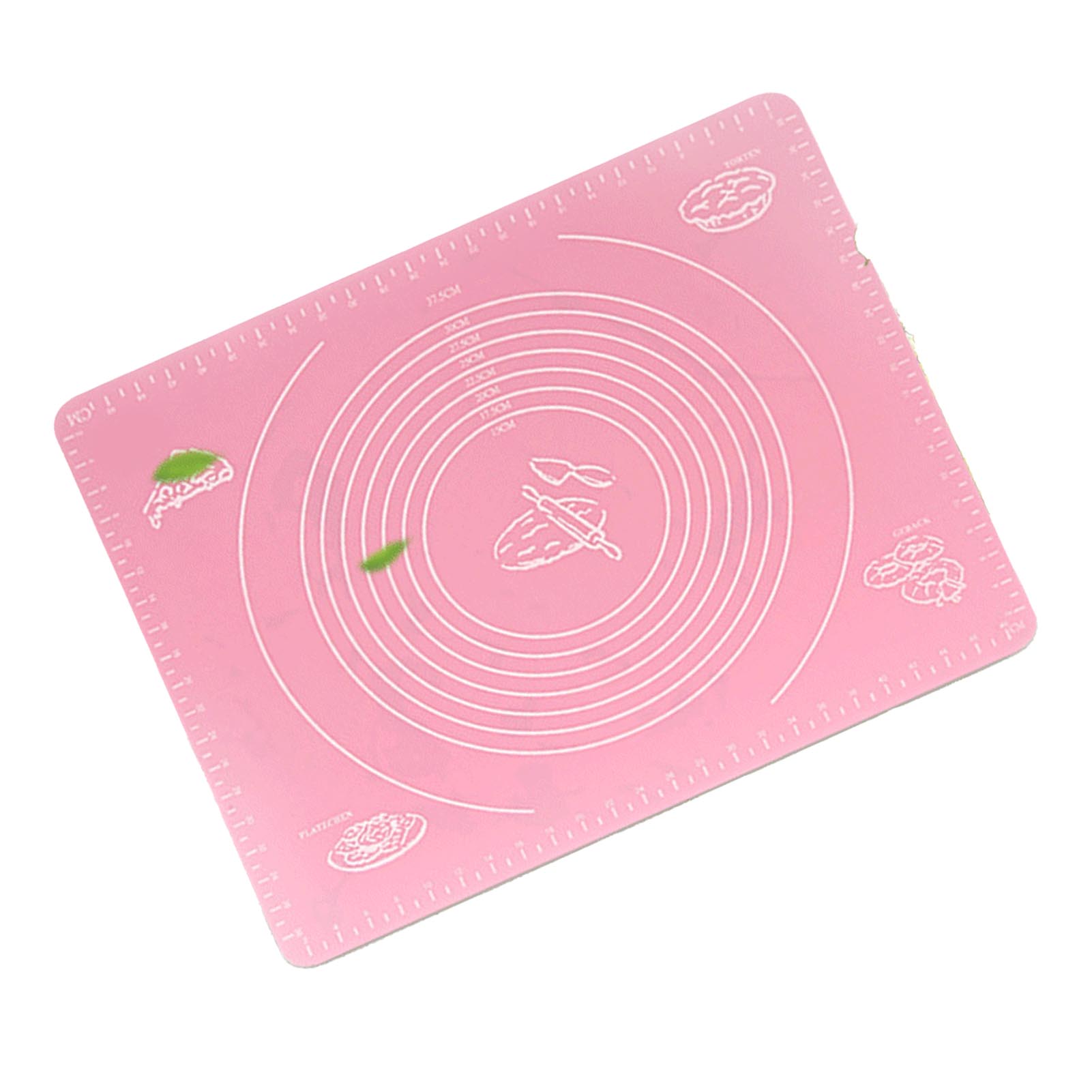 Set Mit 2 Rosa Antihaft-silikon-backmatten Mit Skala Zum Kneten, Ausrollen Von Pizzateig Und Keksen