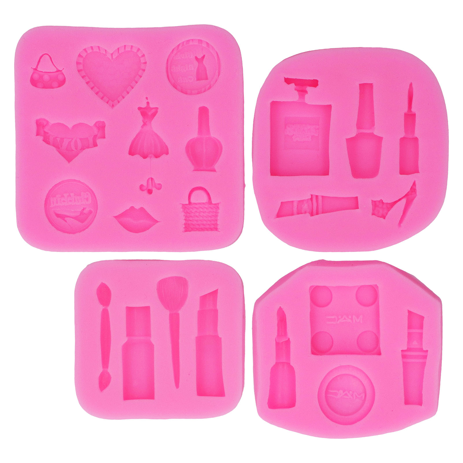 4er-set Lebensmittelechte Silikonformen Für Make-up-werkzeuge, Antihaftbeschichtet, Langlebig, Flexibel Und Geruchsneutral, Für Kuchen, Eiscreme Und Brot