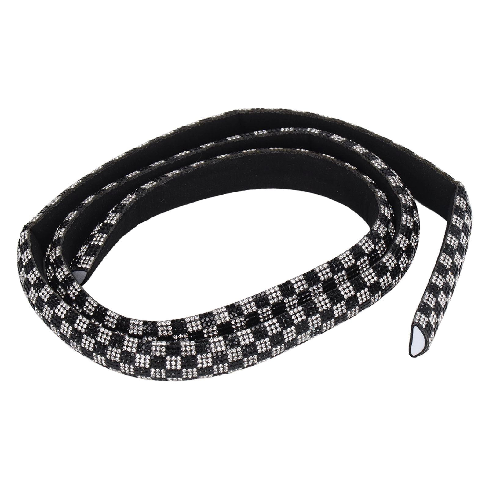 Meter Langes Strassband, 1,5 Cm Breit, 3d-glasstrass-halbkreis, Schwarz-weiß, Zierband Für Brautkleider