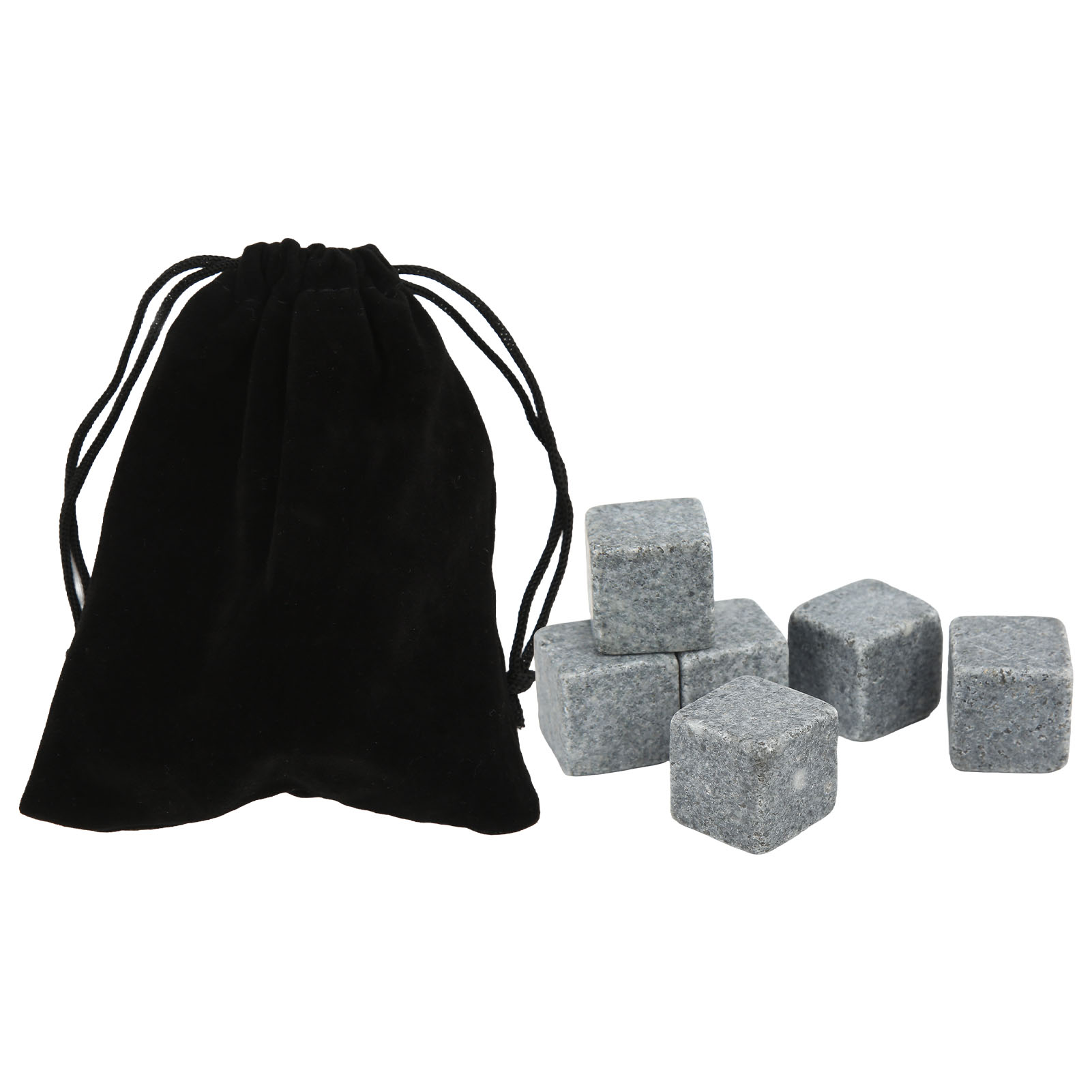 Whisky-steine, 2 Cm Große Granit-eiswürfel, Weinstein-set Mit 6 Flanellbeuteln, Geschenkidee Für Gin, Wein Und Wodka