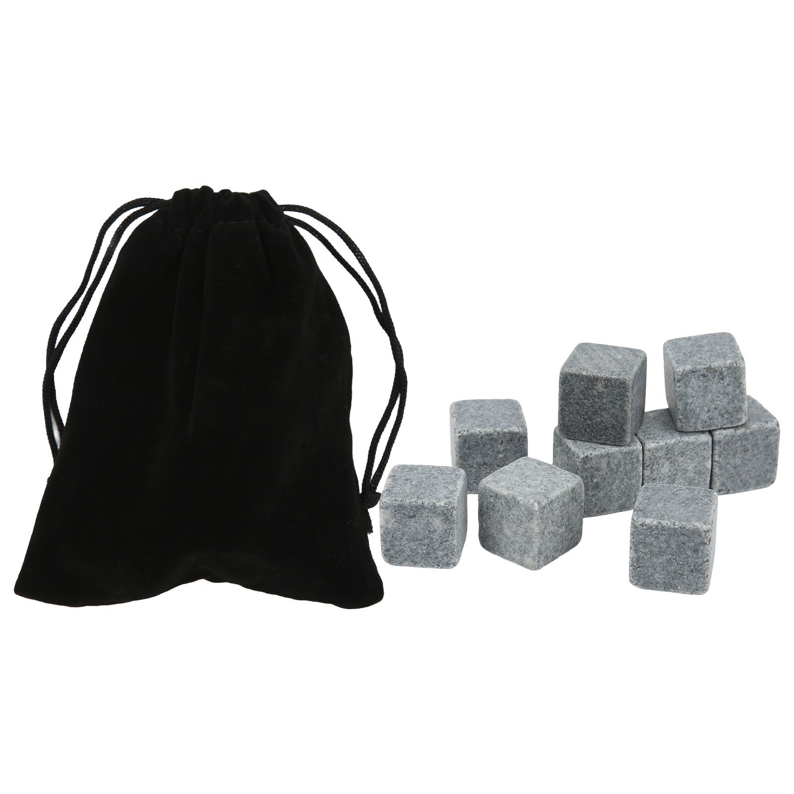 Cm Große Whisky-eiswürfel Aus Granit, 9er-set Mit Flanellbeutel, Geschenkidee Für Whisky, Gin, Wein Und Wodka