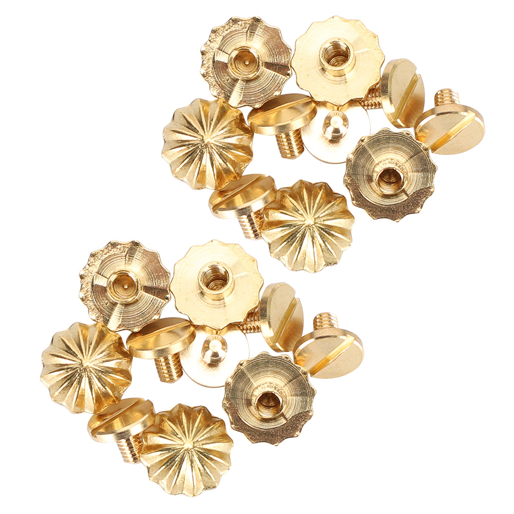 Set Mit 10 Vergoldeten Messingnieten Im Retro-stil, Antike Chrysanthemenköpfe, Goldverzierungen, 11 Mm