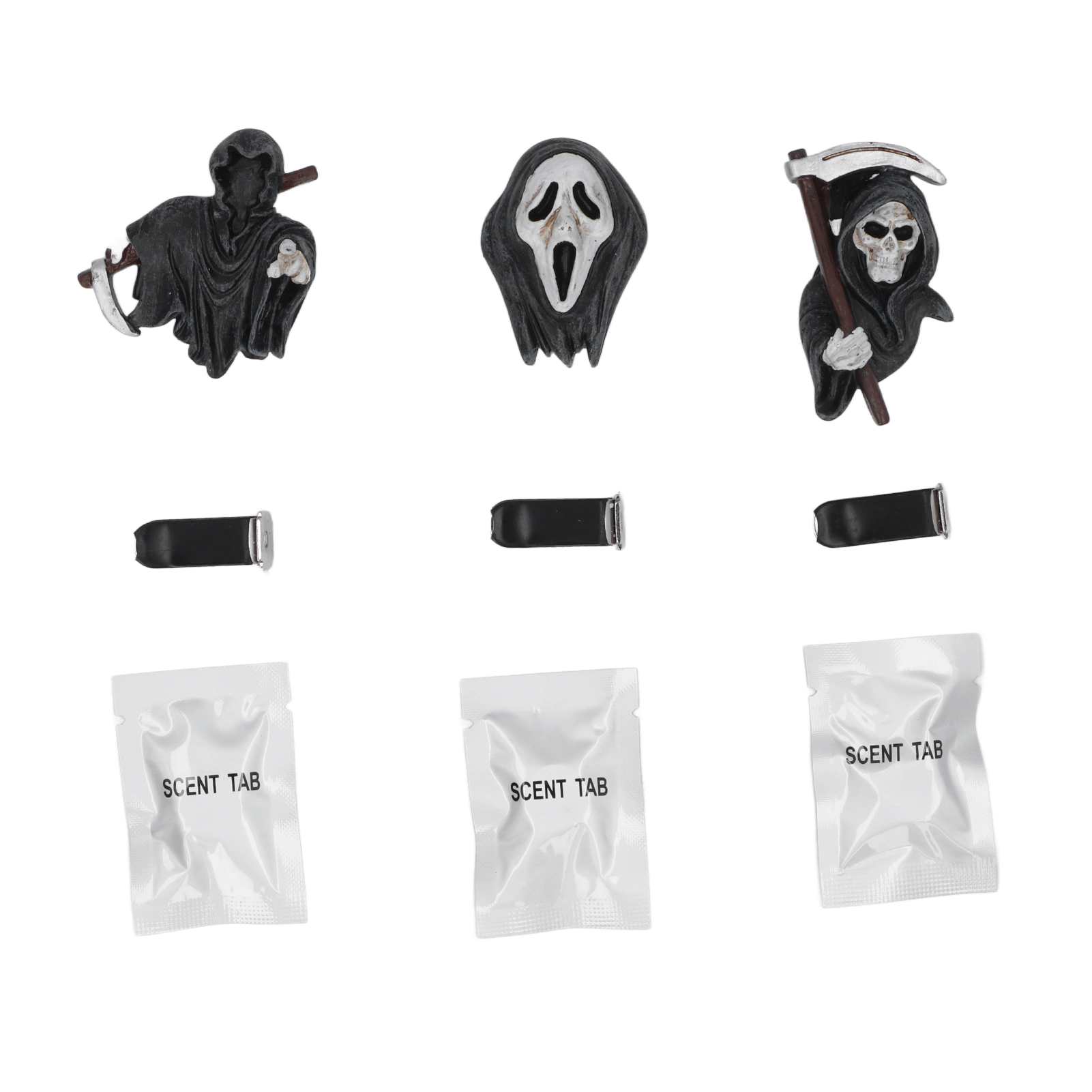3er-set Niedliche Totenkopf-autodekorationen, Halloween-lufterfrischer Für Auto, Zuhause, Partygeschenke