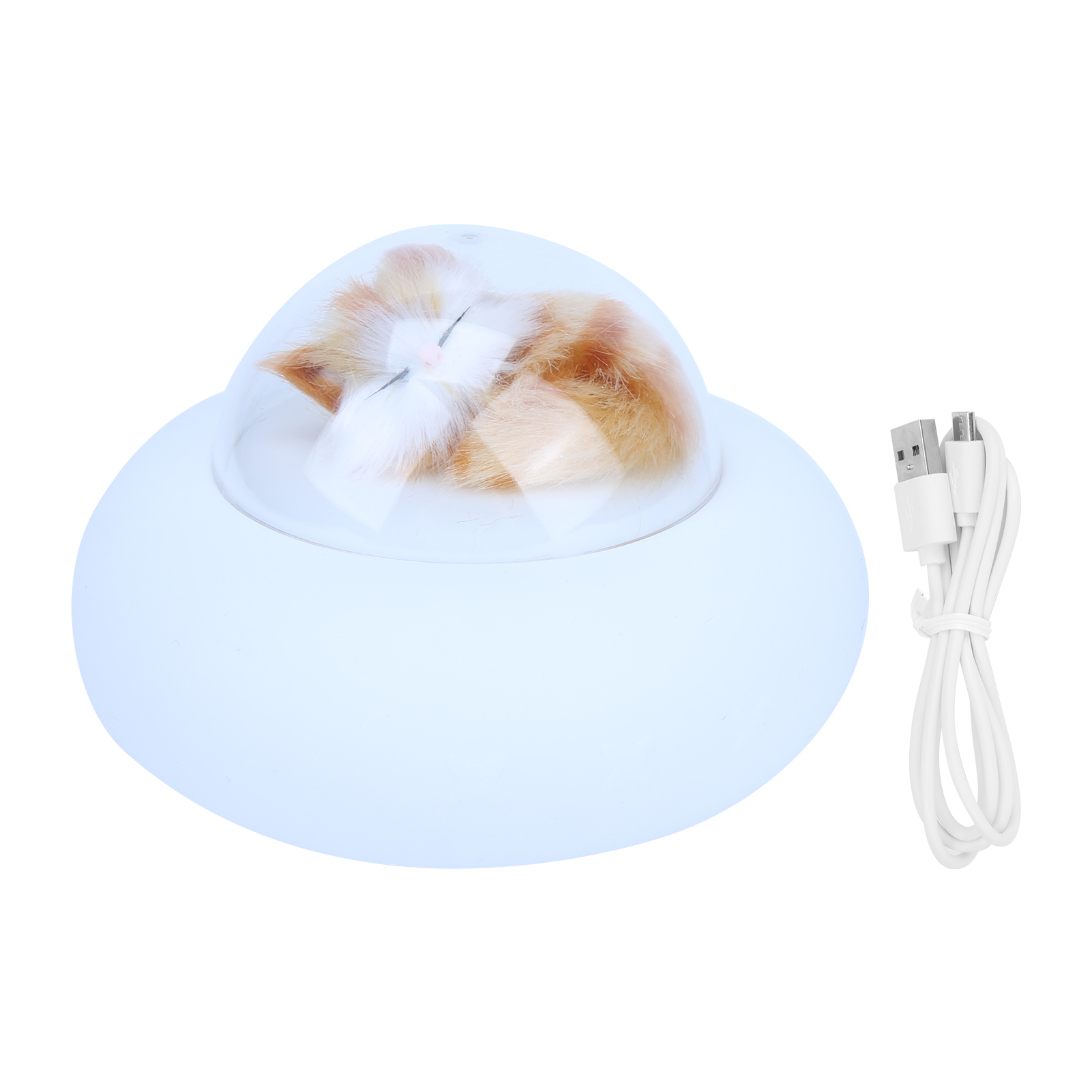 Set Mit 2 Wiederaufladbaren Silikon-nachttischlampen Mit 7 Led-farben Für Katzen-dekoration