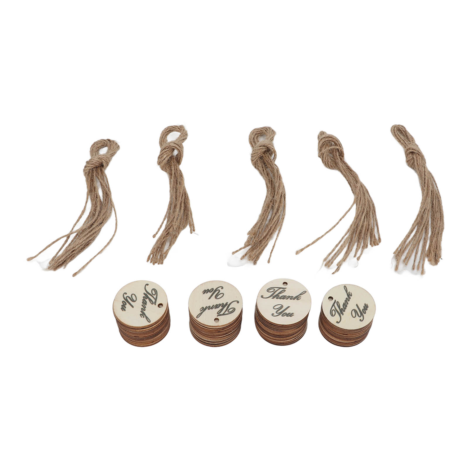 50er-packung Geschenkkartenanhänger Aus Holz Mit Hanfschnur Für Hochzeiten, Partys Und Bastelarbeiten