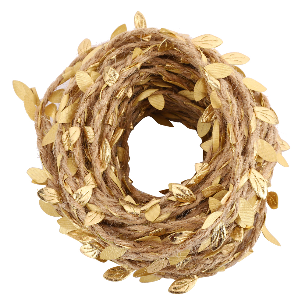 Künstliche Efeugirlande, 10 M, Geflochtenes Hanfseil, Diy-dekoration Für Zuhause, Hochzeit, Party, Gold