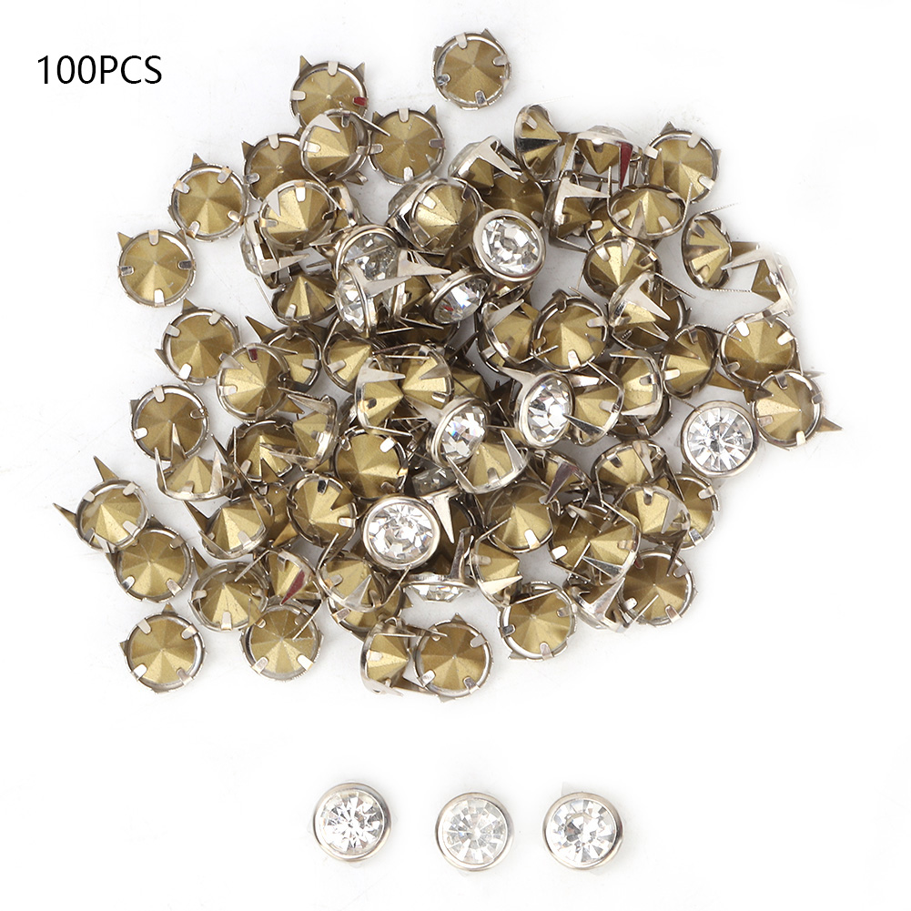 100 Strass-nagelkappen Für Diy-lederarbeiten, Nieten, Ziernagelköpfe, 100er-packung