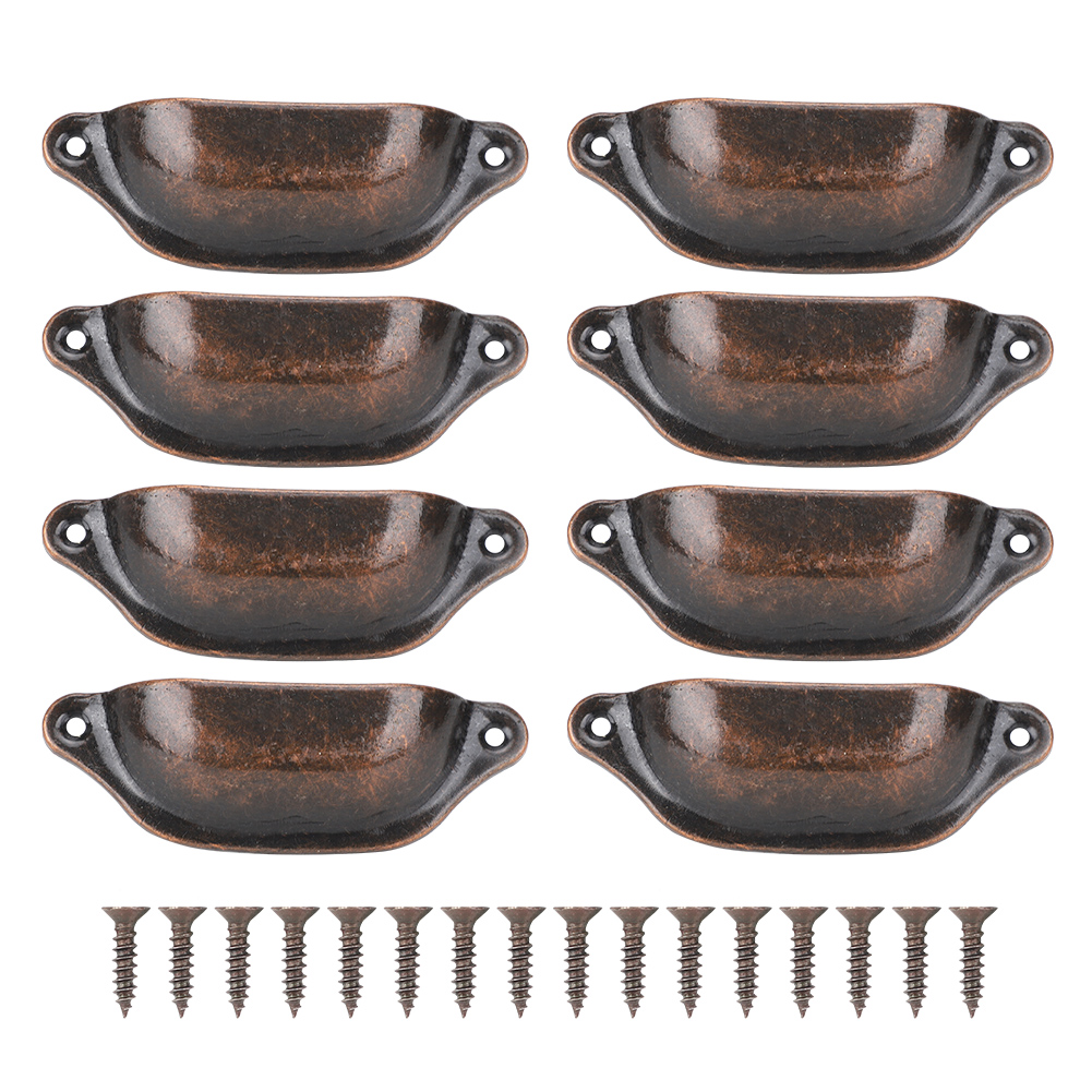 Antiker Muschel-schubladengriff, Halbkreis, Chinesischer Stil, Für Medizinschrank, Bücherregal, Kleiderschrank Und Kommode (rotbronze)