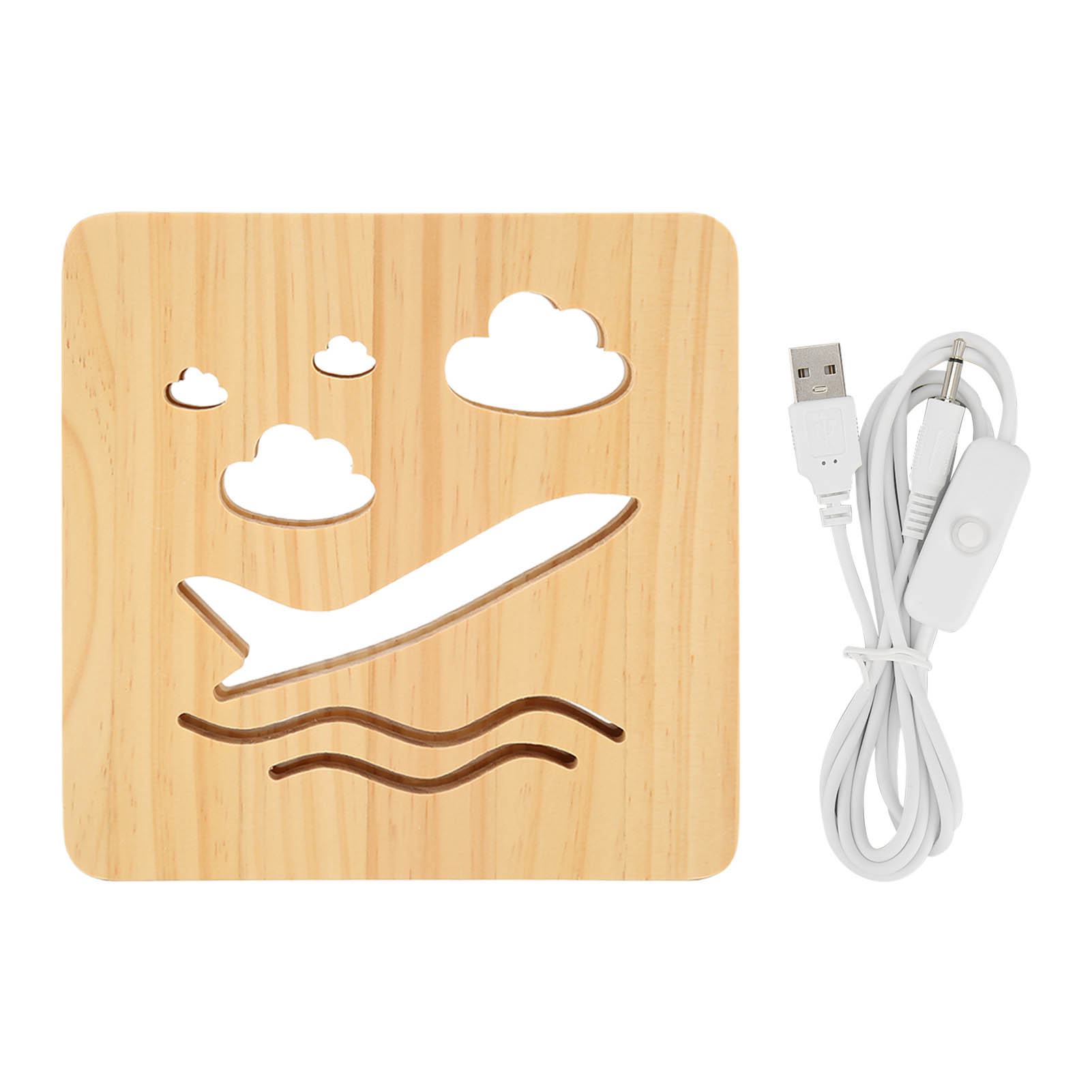 3d-holz-ausschnitt-lampe, Nachtlicht, 2w Led, Warmweißes, Weiches Licht, Stabiles, Skulpturales Design