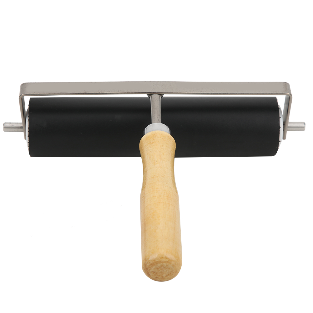 Gummidruckwalze, Abnehmbarer Holzgriff, Bastelwerkzeug, Größe L 15 Cm