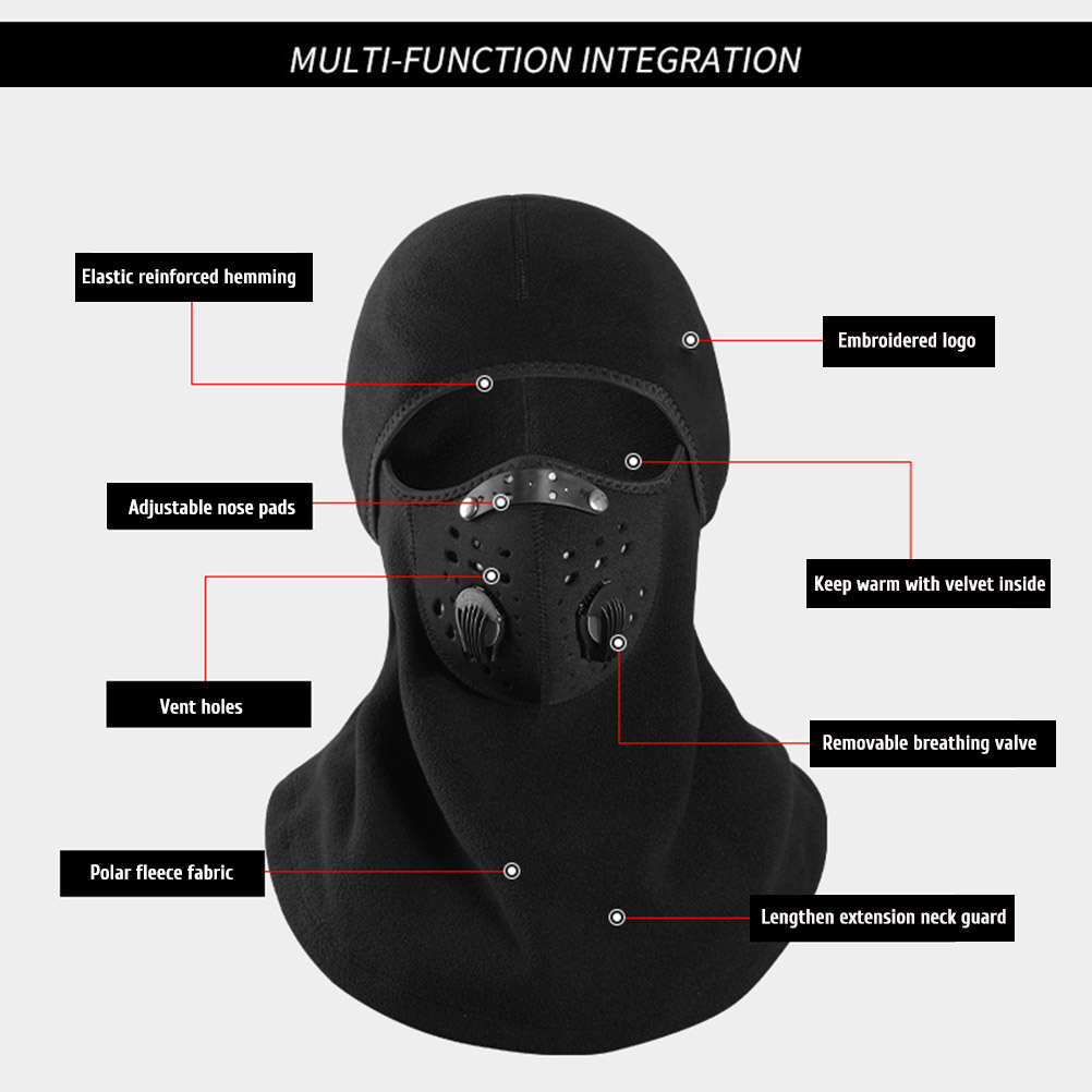 Ski-sturmhaube Mit Filter, Abnehmbarer Gesichtsmaske Und Atmungsaktiven Belüftungsöffnungen, Für Damen Und Herren, Winddichte Winter-sturmhaube Mit Wärmendem Fleecefutter Zum Skifahren Und Radfahren