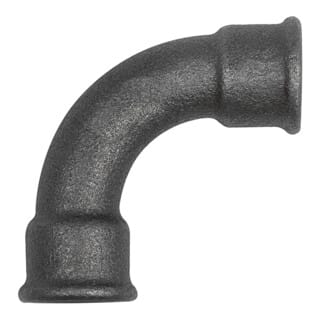 Riegler Bogen 2, 90°, lang, Rp 3/4 i., Rp 3/4 i., Temperguss schwarz